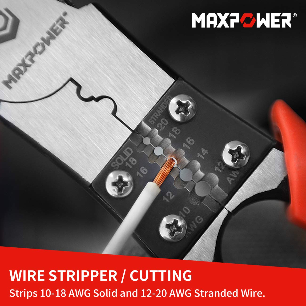 MaxPower Outils de serrage jeu 3 pinces Cr-V à dénuder
