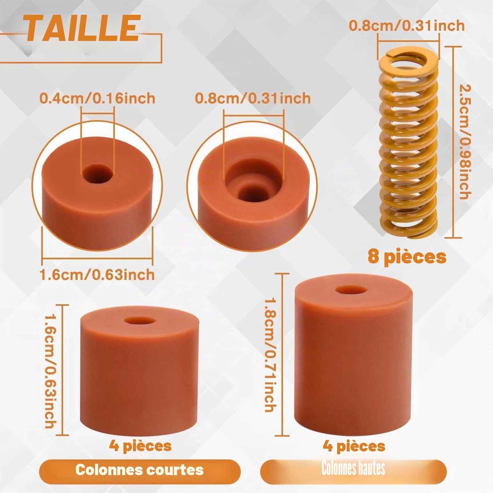 LEONTOOL Vis Écrous kit nivellement lit 16 pièces 18mm