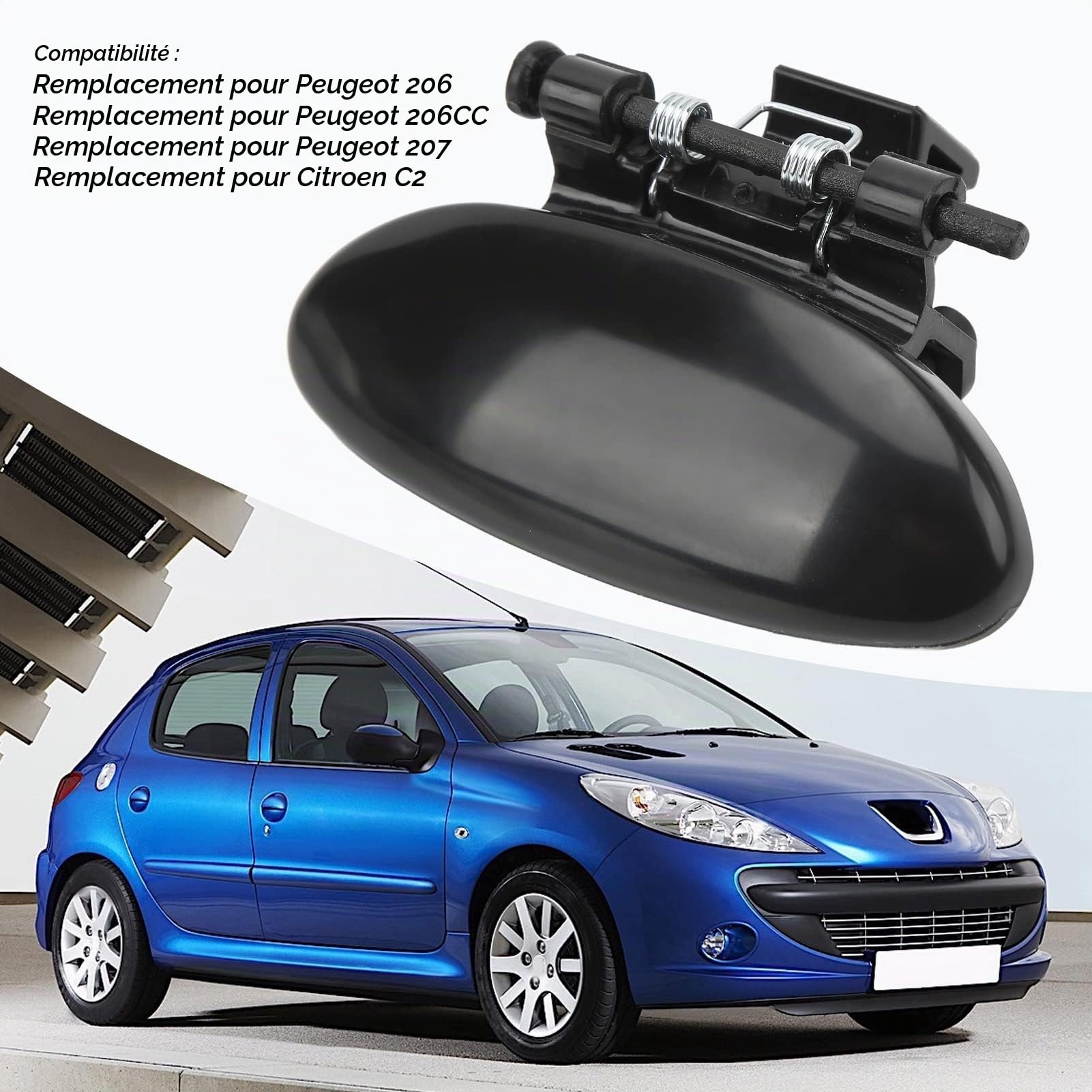 OUKENS 8218PX poignée boîte à gants ABS Peugeot 206 207