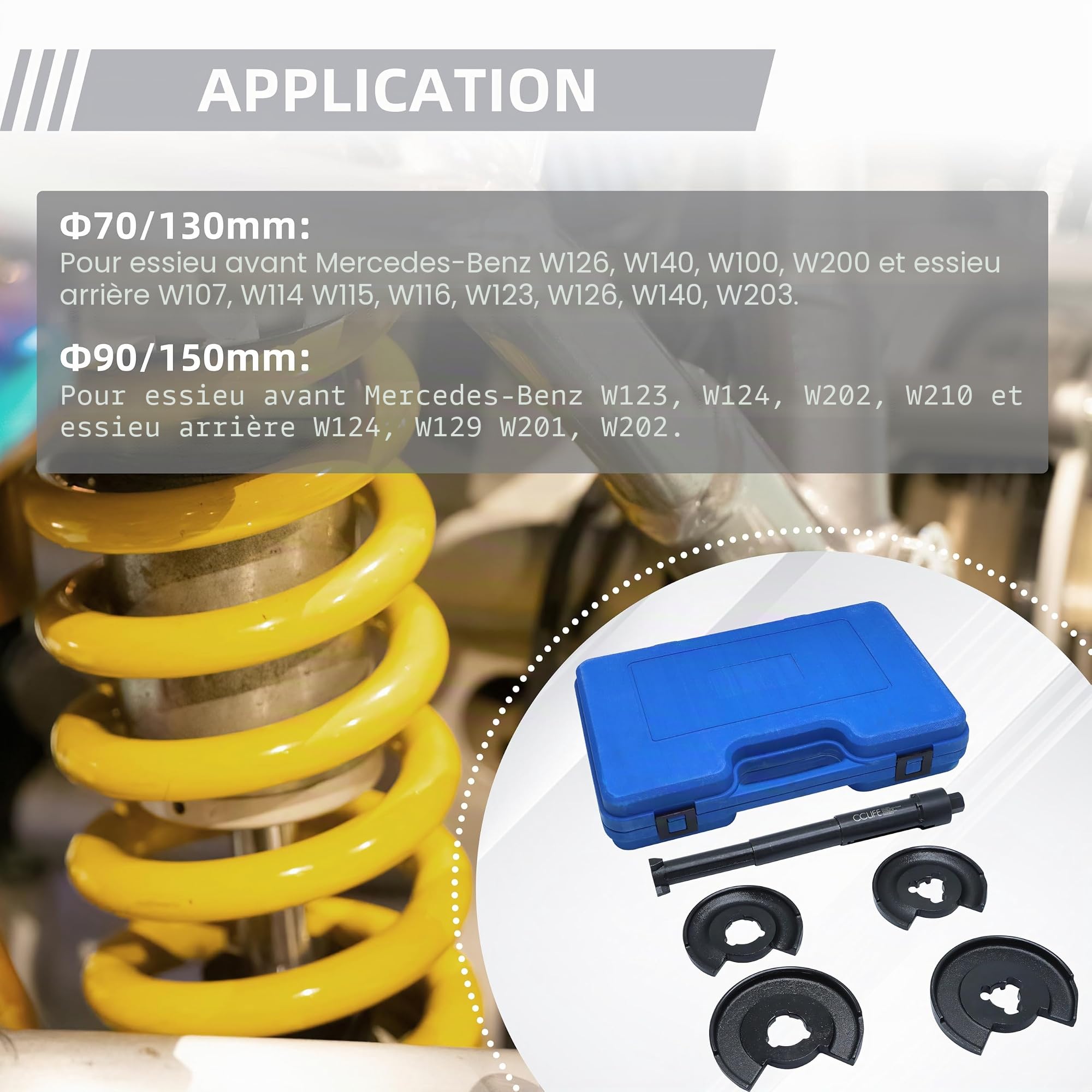 CCLIFE Spring Compressor compresseur ressort intérieur Mercedes 300 mm
