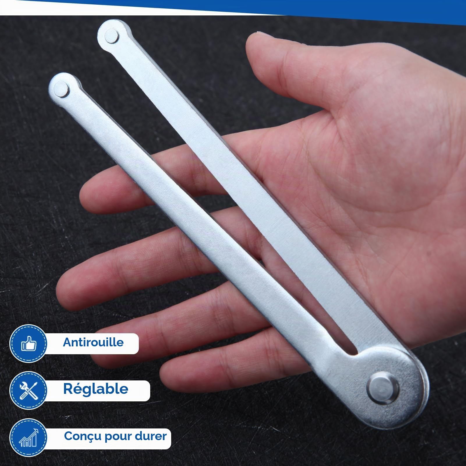 LEONTOOL clé meuleuse réglable ergot 4 mm 160 mm