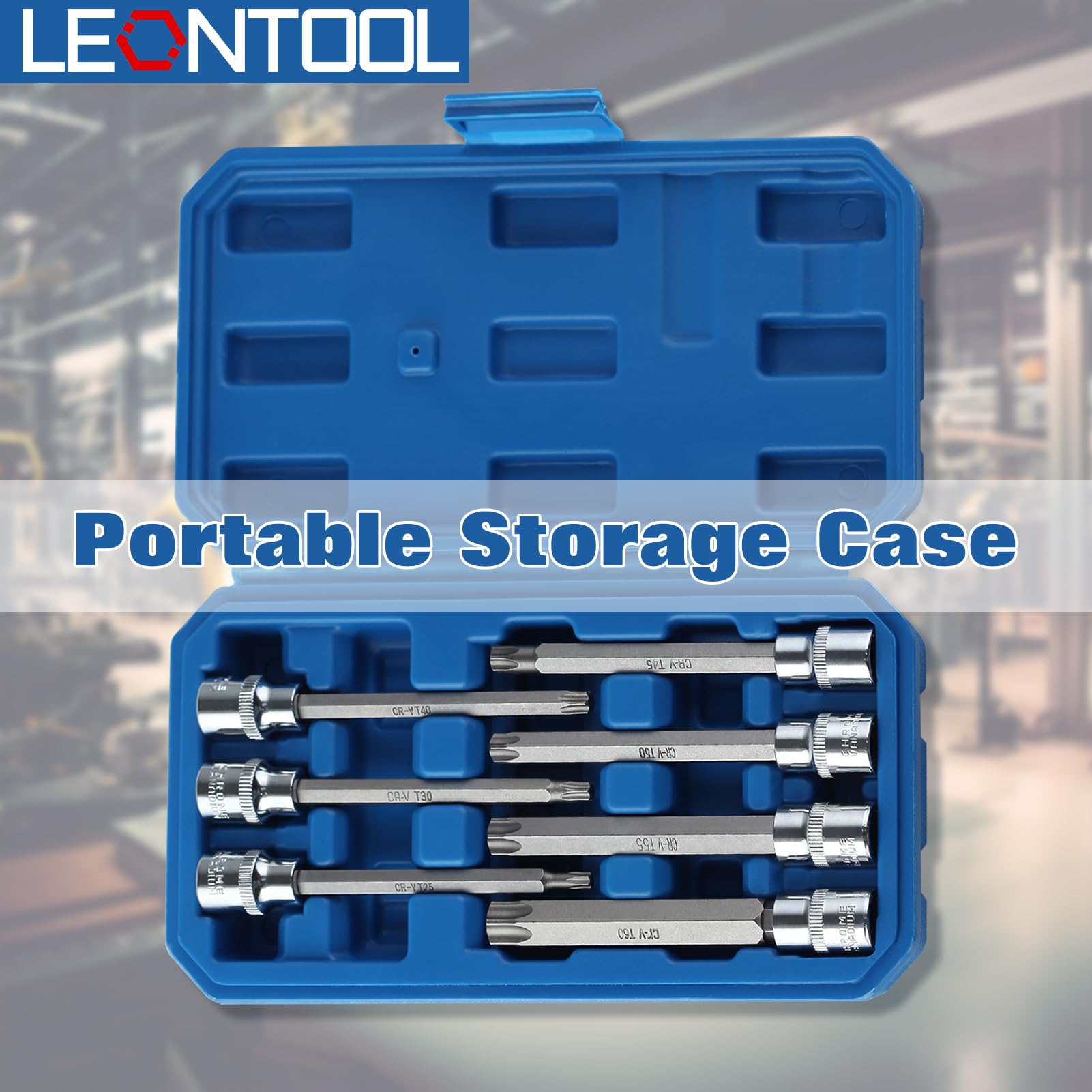LEONTOOL Jeux de Douilles Torx 3/8 long 110mm 7 pièces T25-T60