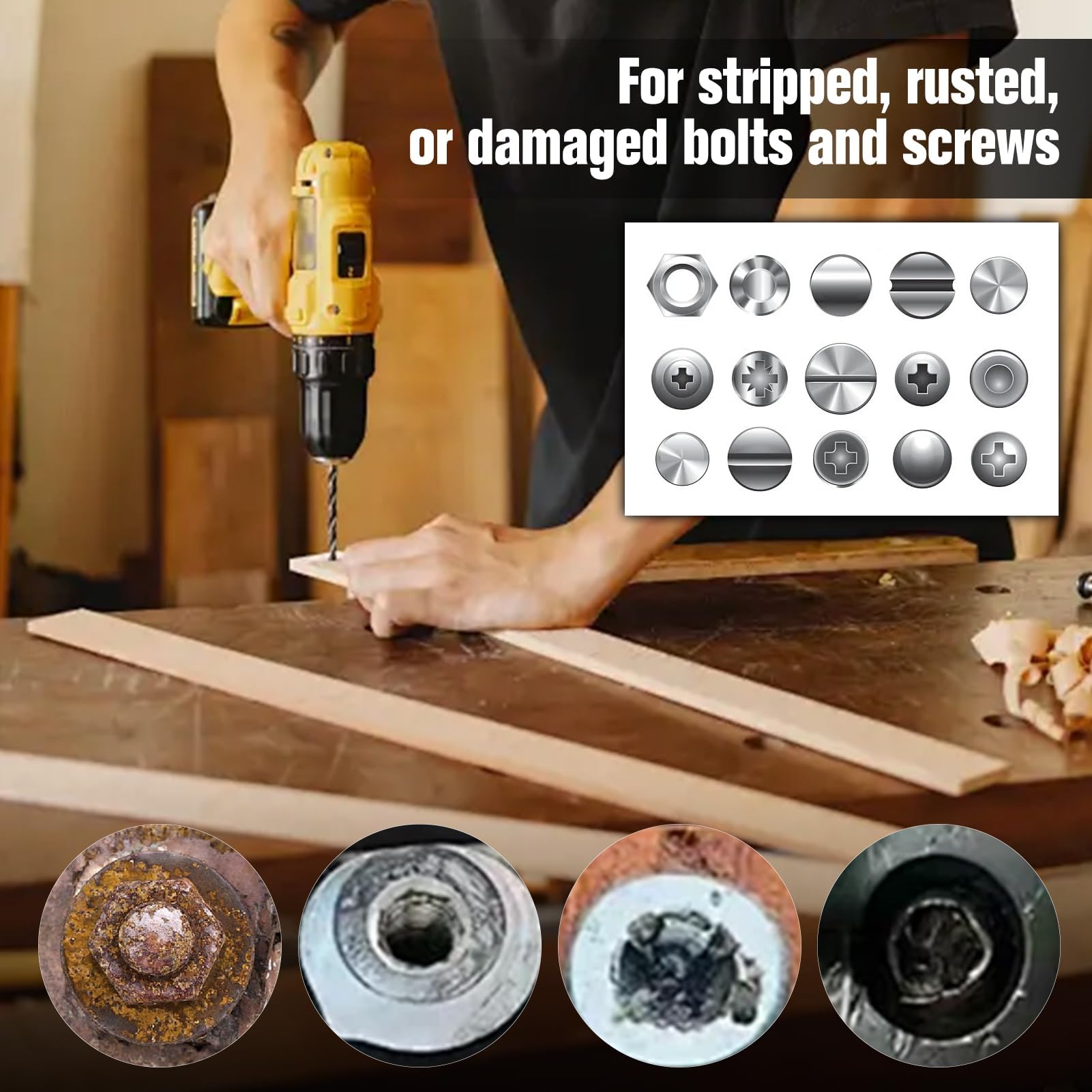 LEONTOOL Kit extracteur vis 11 pcs foret gauche titane