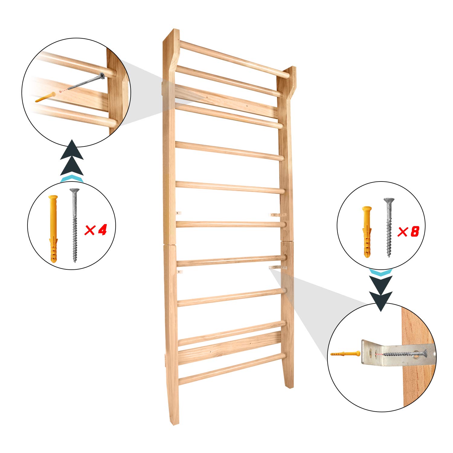 CCLIFE Sports & Yoga espalier bois suédois 195x80 cm 100 kg