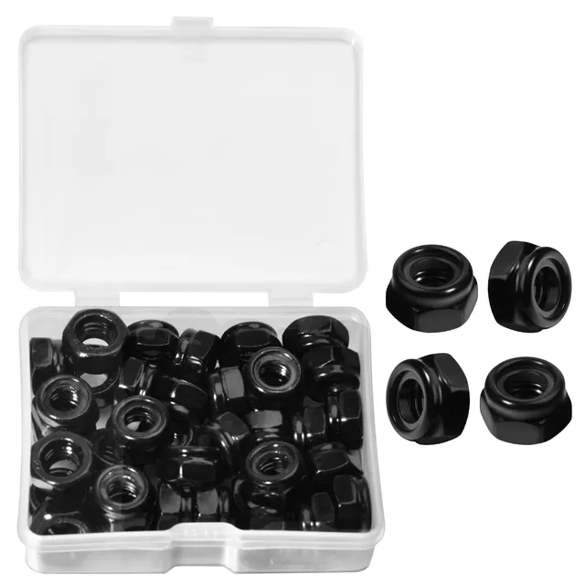 LEONTOOL Contre-écrous Nylstop M6 noir lot 50 pcs
