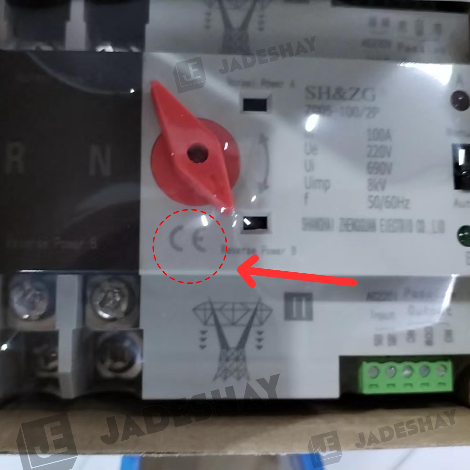 Jadeshay Installation Électrique Inverseur ZGQ5-100/2P 100A