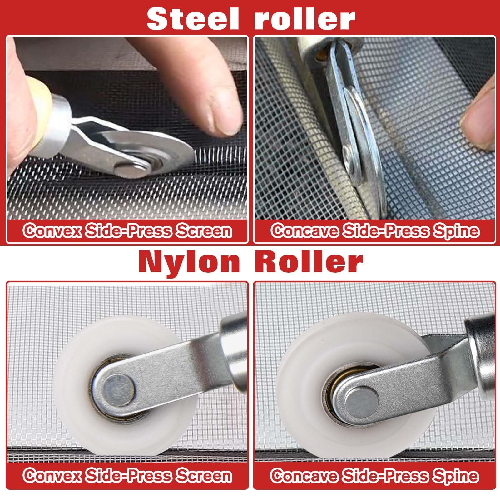 LEONTOOL Vis et Écrous Rouleau Moustiquaire 5 en 1 Kit Complet