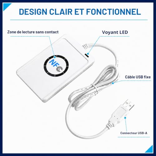 Jadeshay Installation Électrique lecteur NFC RFID ACR122U USB