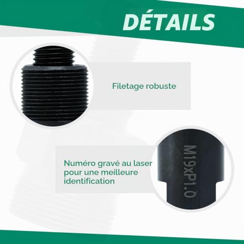 CCLife Puller Set extracteur volant M19x1,0 mm acier moto scooter
