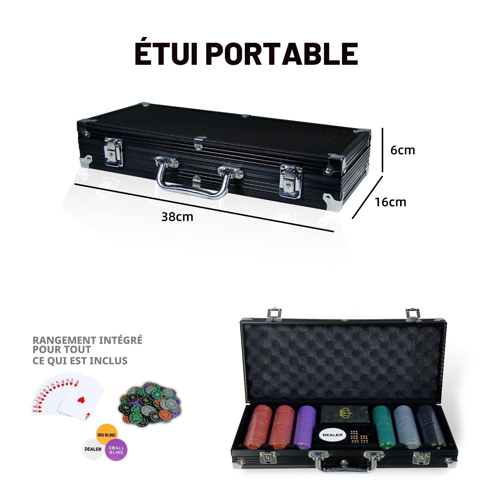 CCLIFE jeu de poker 300 jetons avec impression + cartes