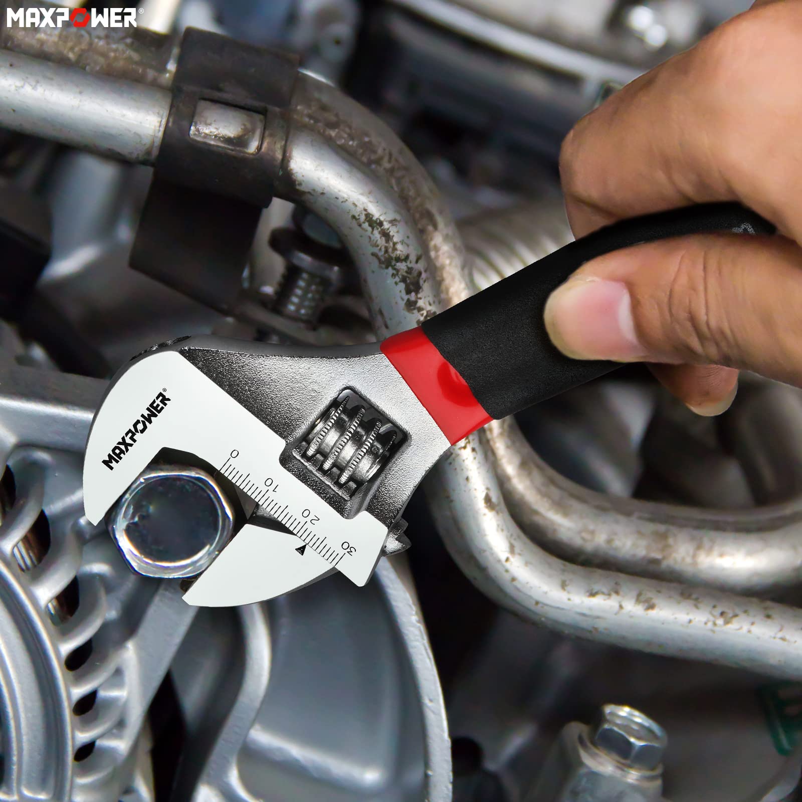 MaxPower Clé clé à molette 250mm Cr-V manche antidérapant