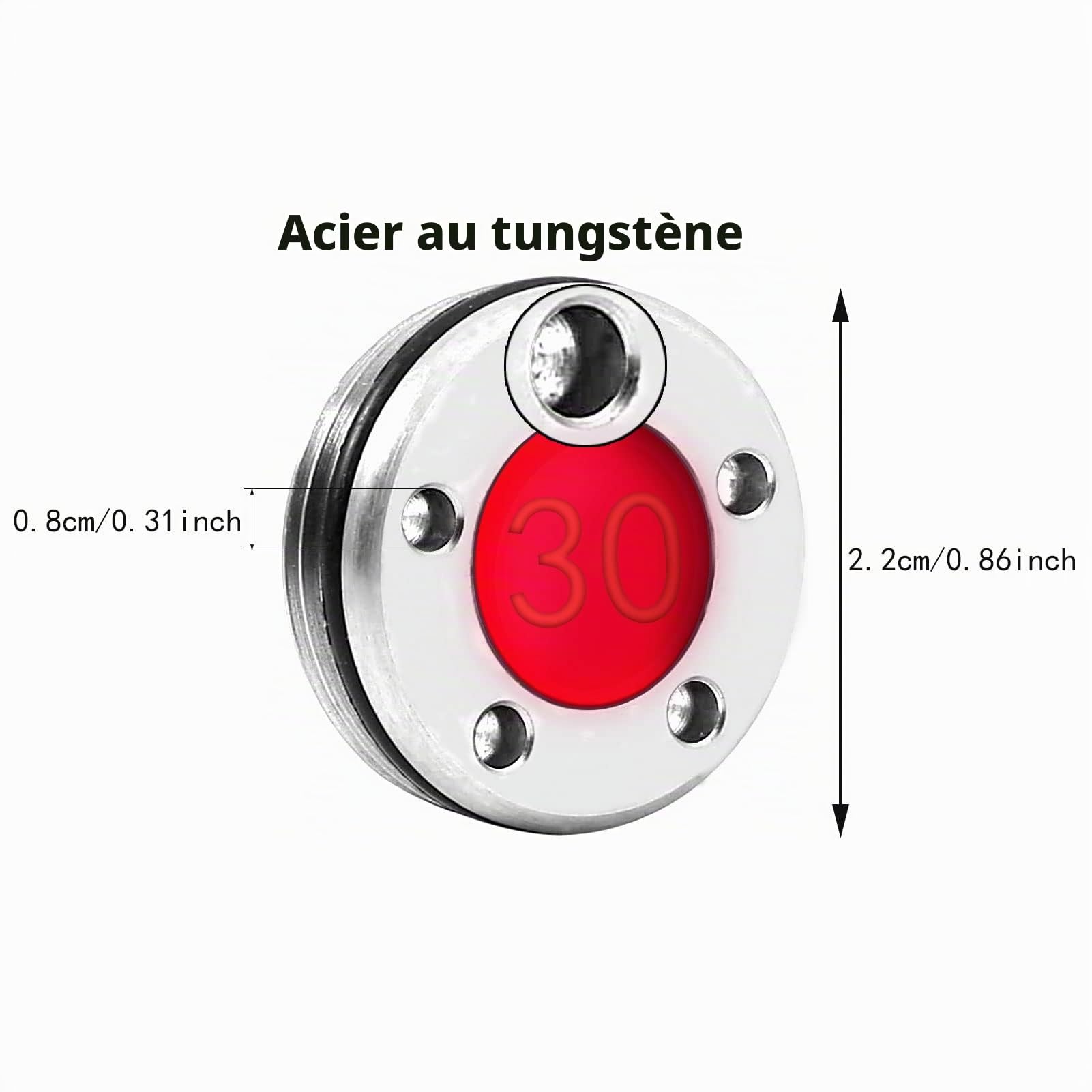 OUKENS Sports et loisirs Poids Putter Golf Rouge + Clé