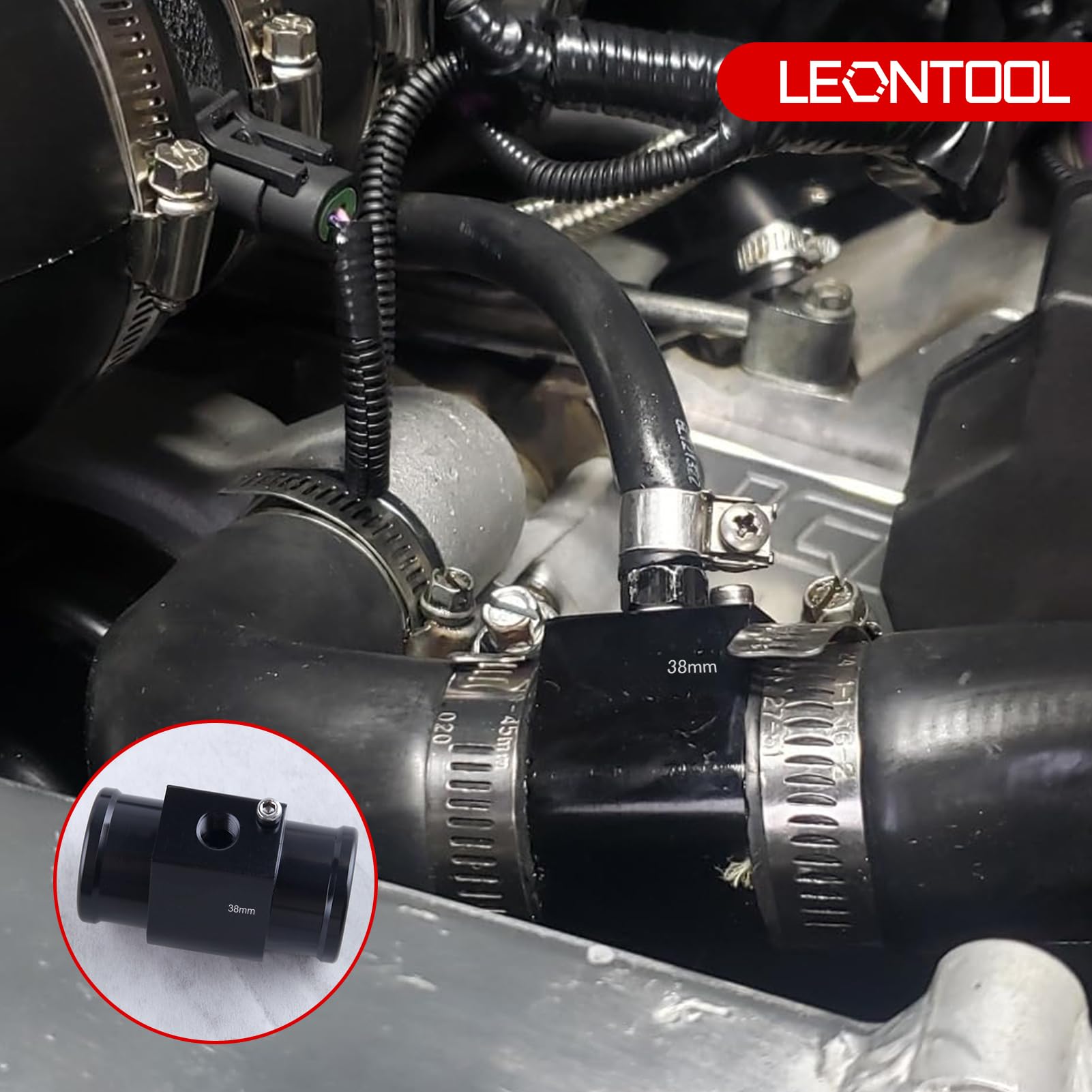 LEONTOOL Adaptateur durite 38 mm sonde température eau + colliers