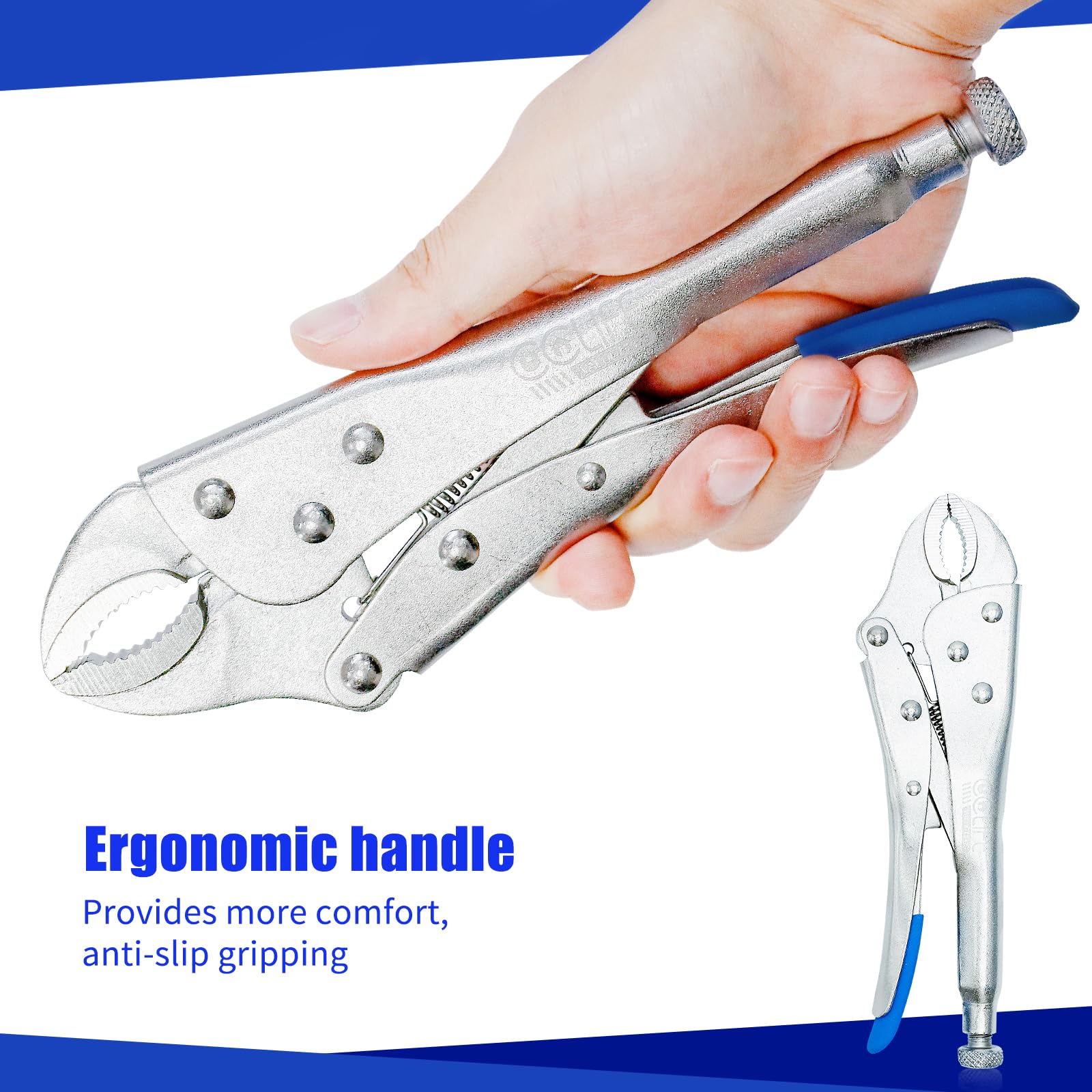 CCLIFE DIY Tools pince-étau 250 mm mors ovales