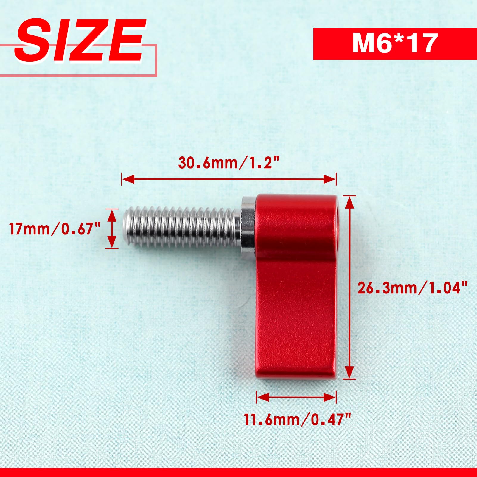 LEONTOOL Vis et Écrous bouton M6x17 mm rouge lot 2