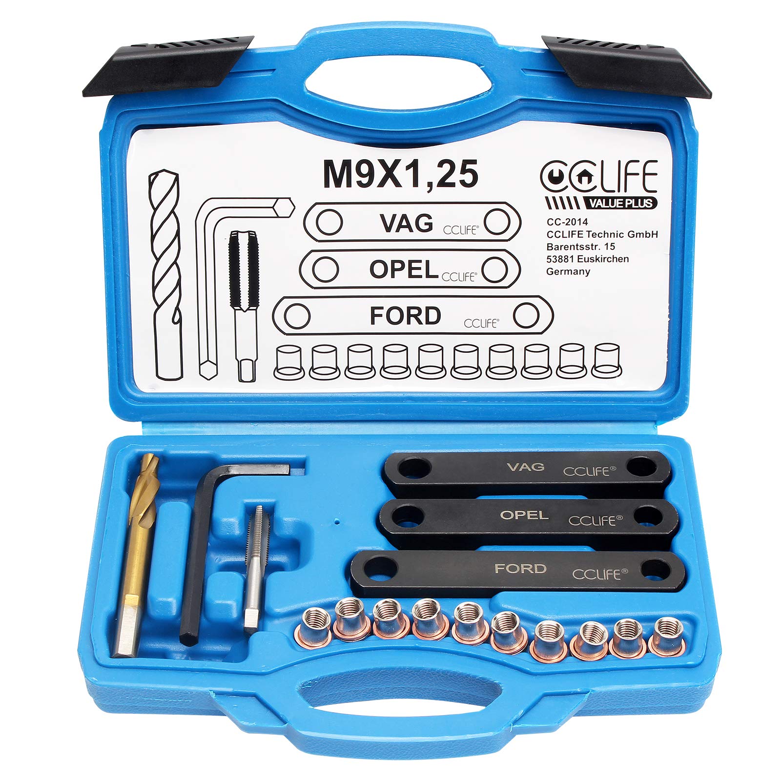 CCLIFE Brake System Tools kit filetage frein M9x1,25 16 pcs