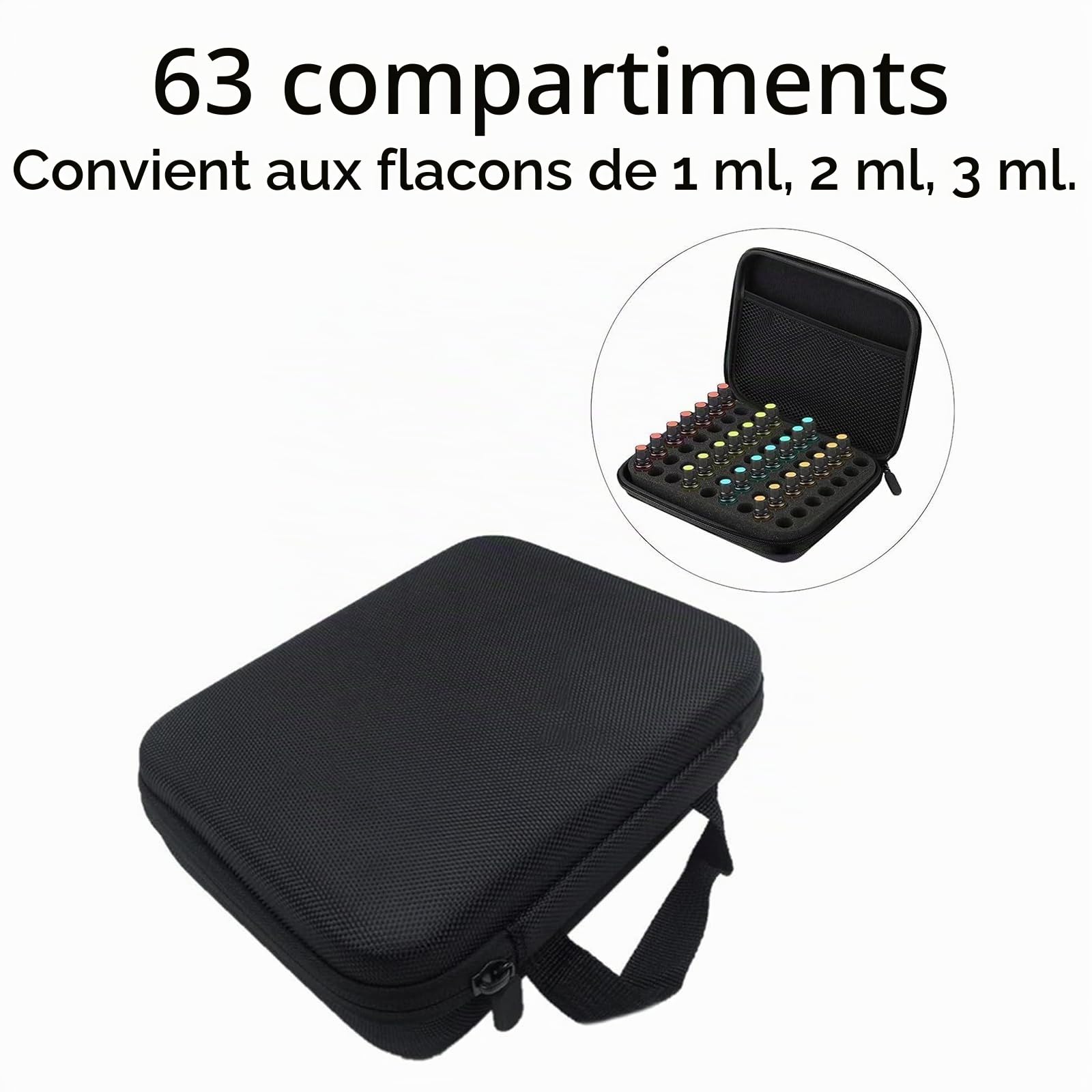 OUKENS Cuisine et maison étui huile essentielle noir 63 flacons