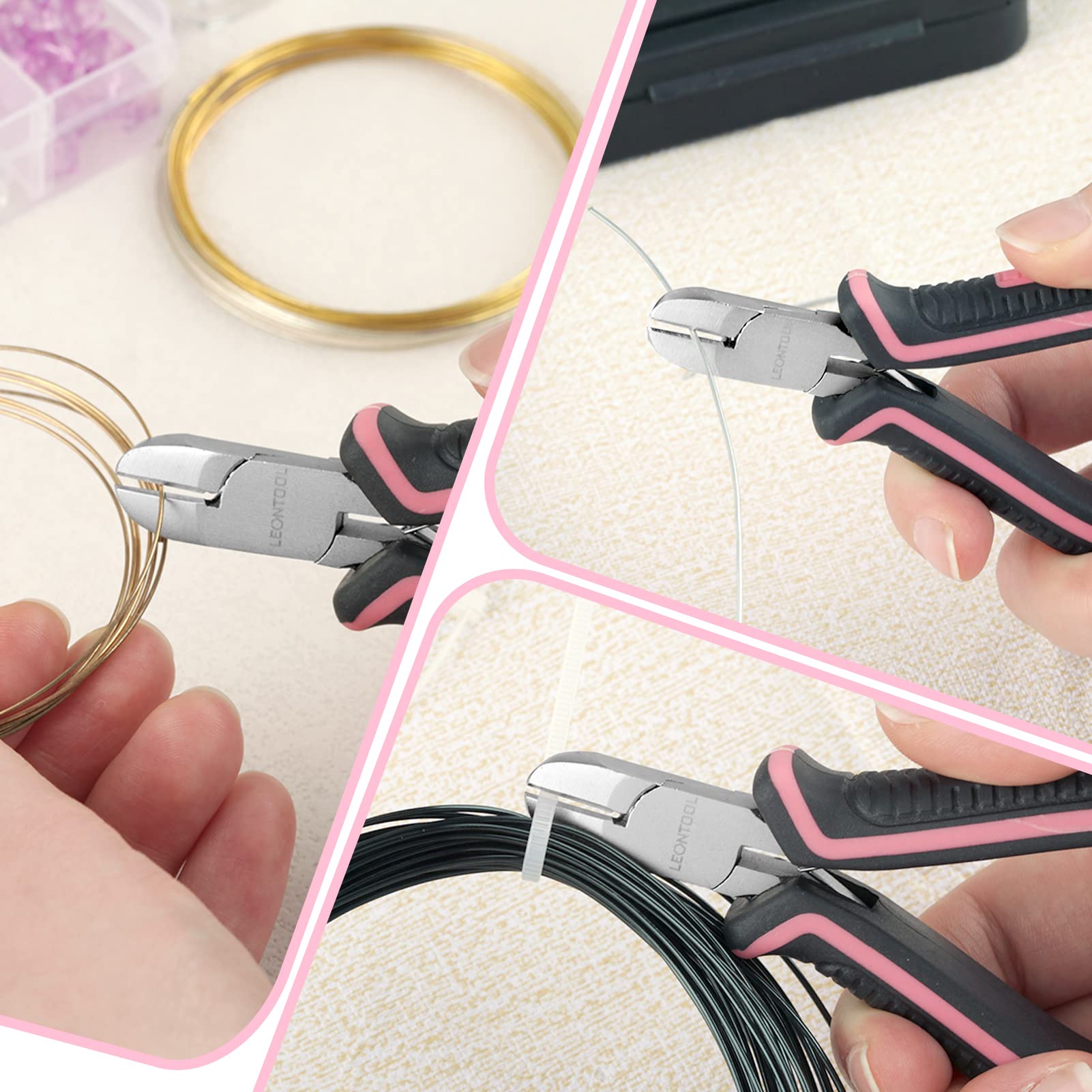 LEONTOOL Pinces pince coupante diagonale 10,2 cm rose bijoux