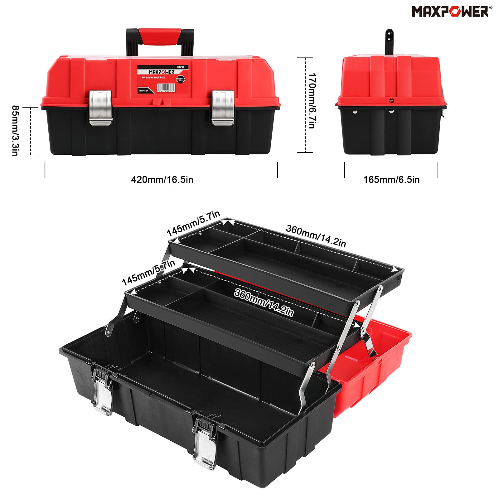 MaxPower Boite à outils 42 cm version améliorée PP