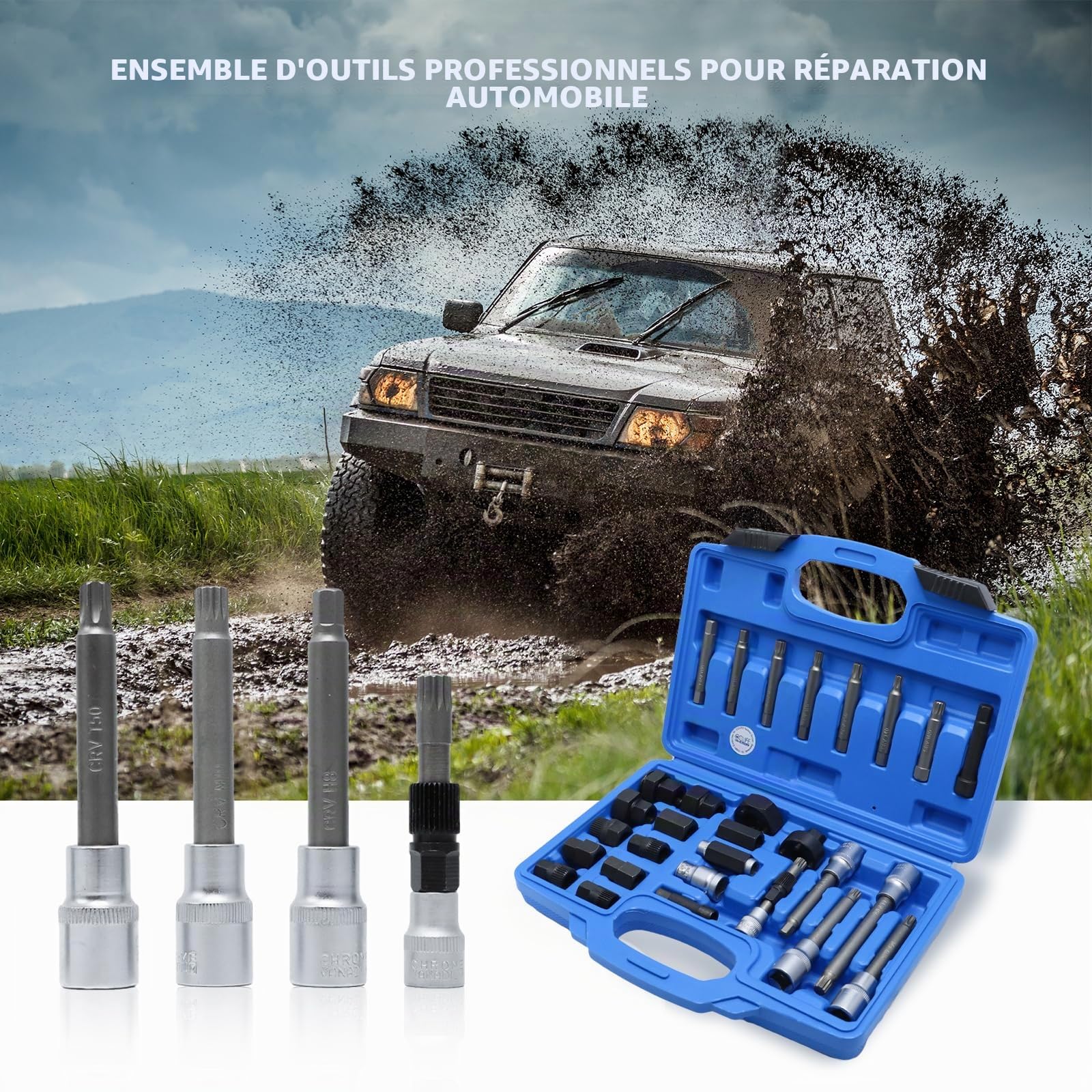 CCLIFE Puller Set coffret alternateur 29 pcs poulie roue libre