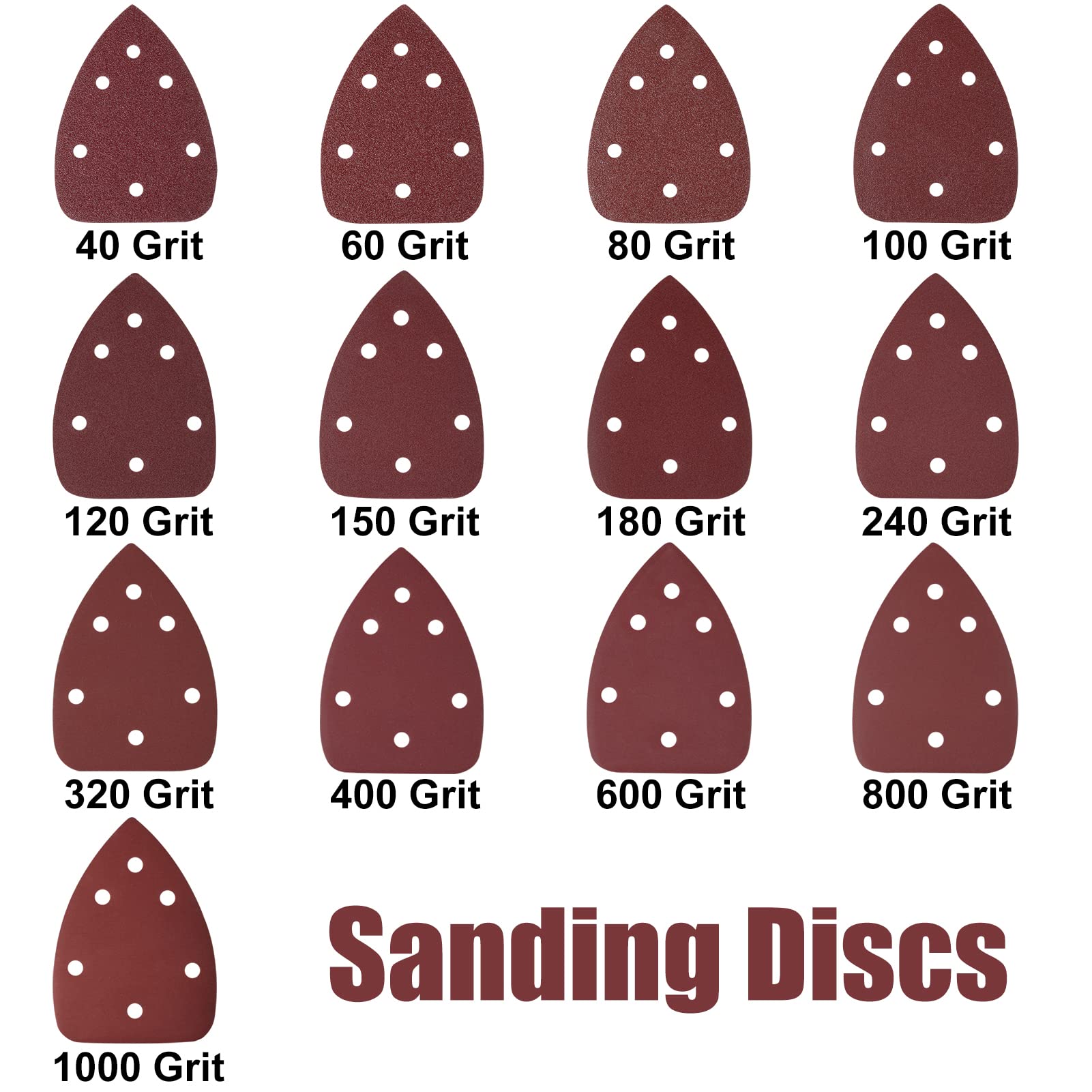 LEONTOOL Sanding papier verre souris grain 80 6 trous lot 30