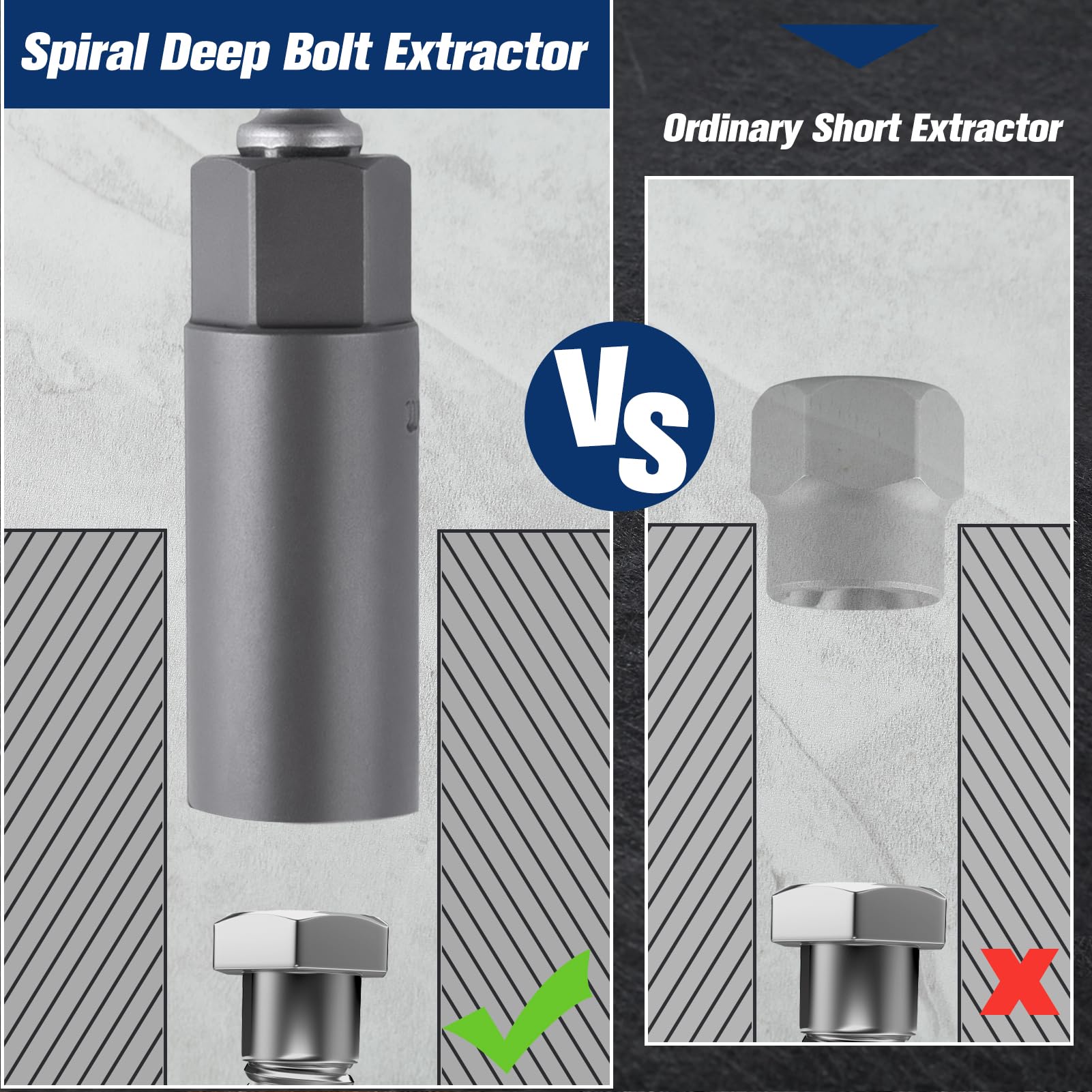 LEONTOOL Vis et Écrous Extracteur Boulon Spiral Profond 16 Pièces