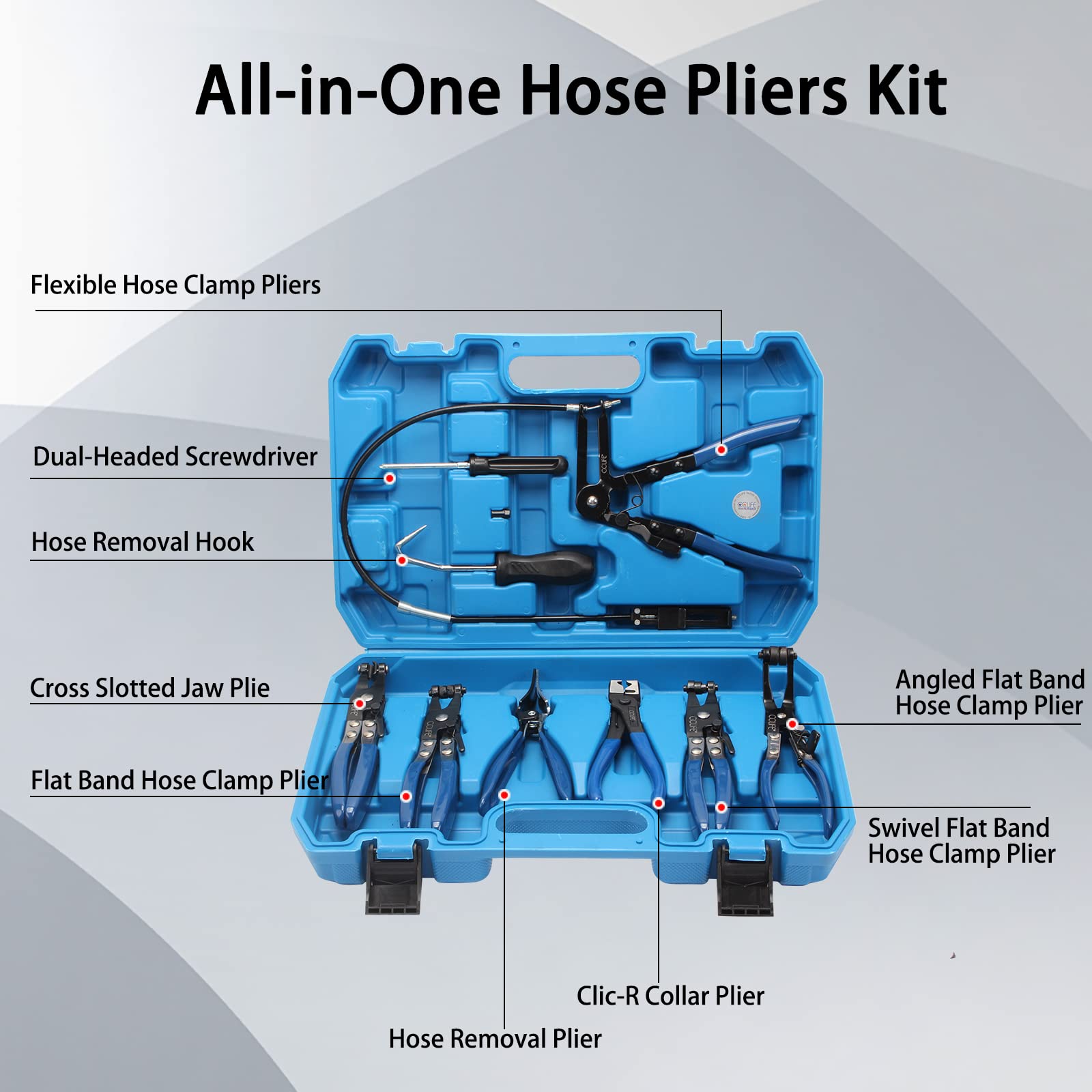 CCLIFE DIY Tools coffret 9 pinces à colliers