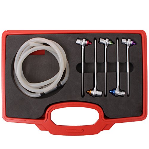 CCLIFE Kit purge frein 5 clés 8-12 mm tuyau 120 cm