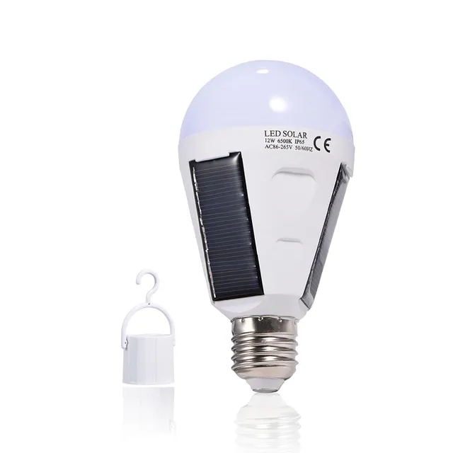 OUKENS Ampoule LED solaire E27 12W portable IP65