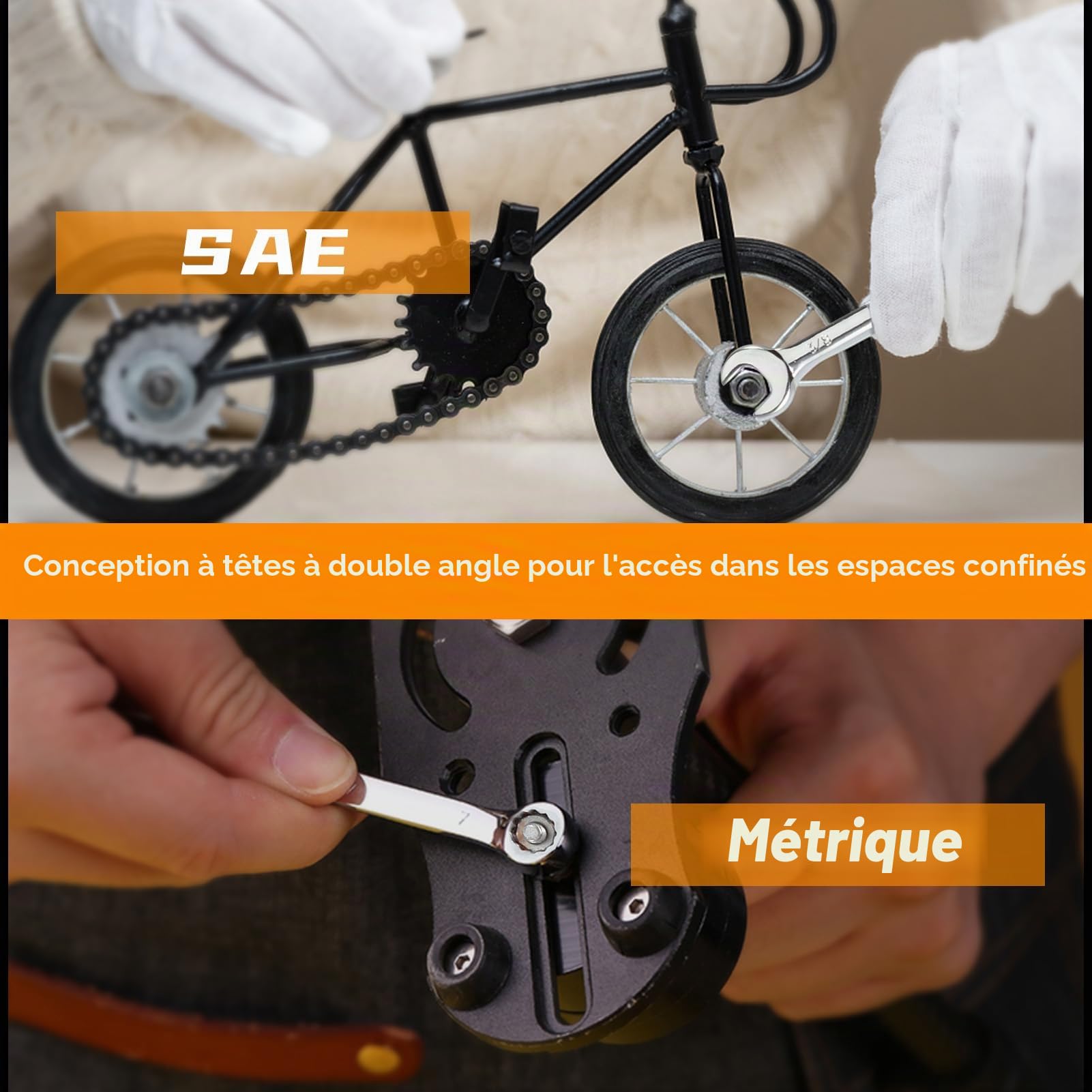 LEONTOOL Clés à Molette jeu 20 mini clés métrique SAE