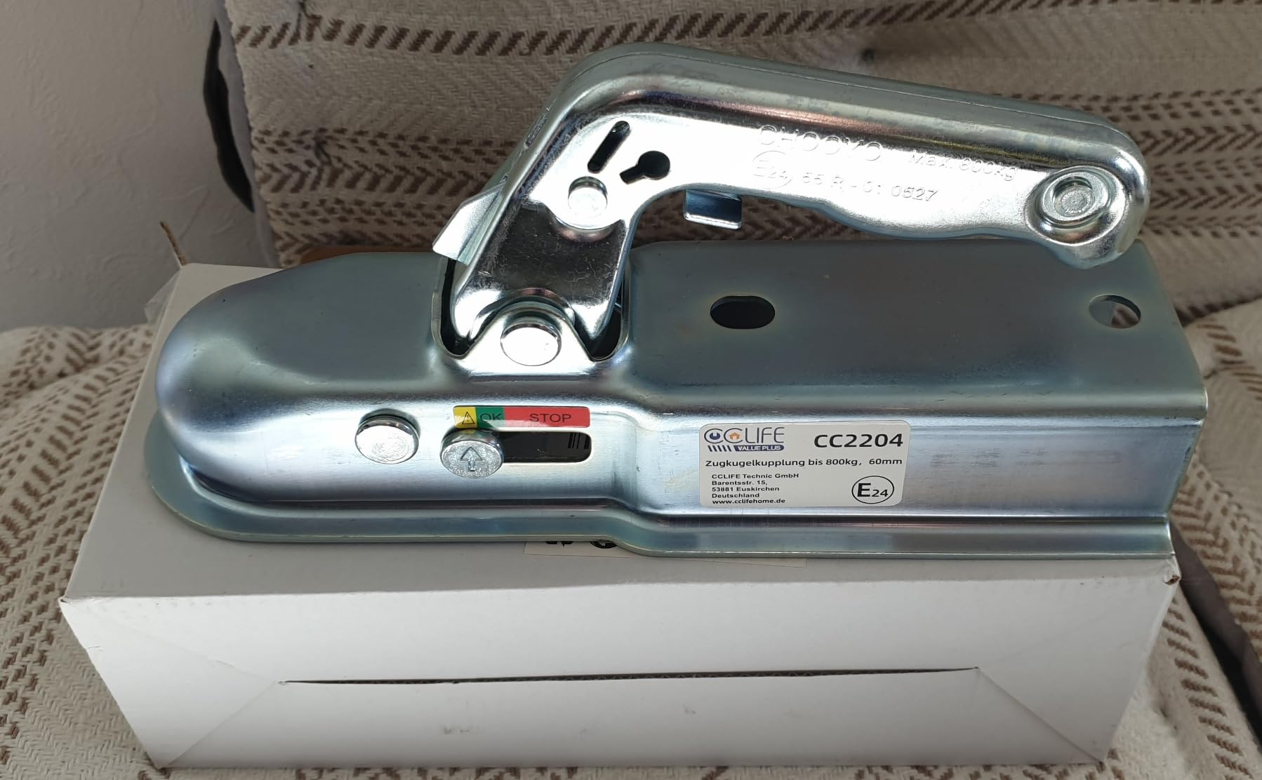 CCLife DIY Tools tête d'attelage 800 kg timon 60 mm
