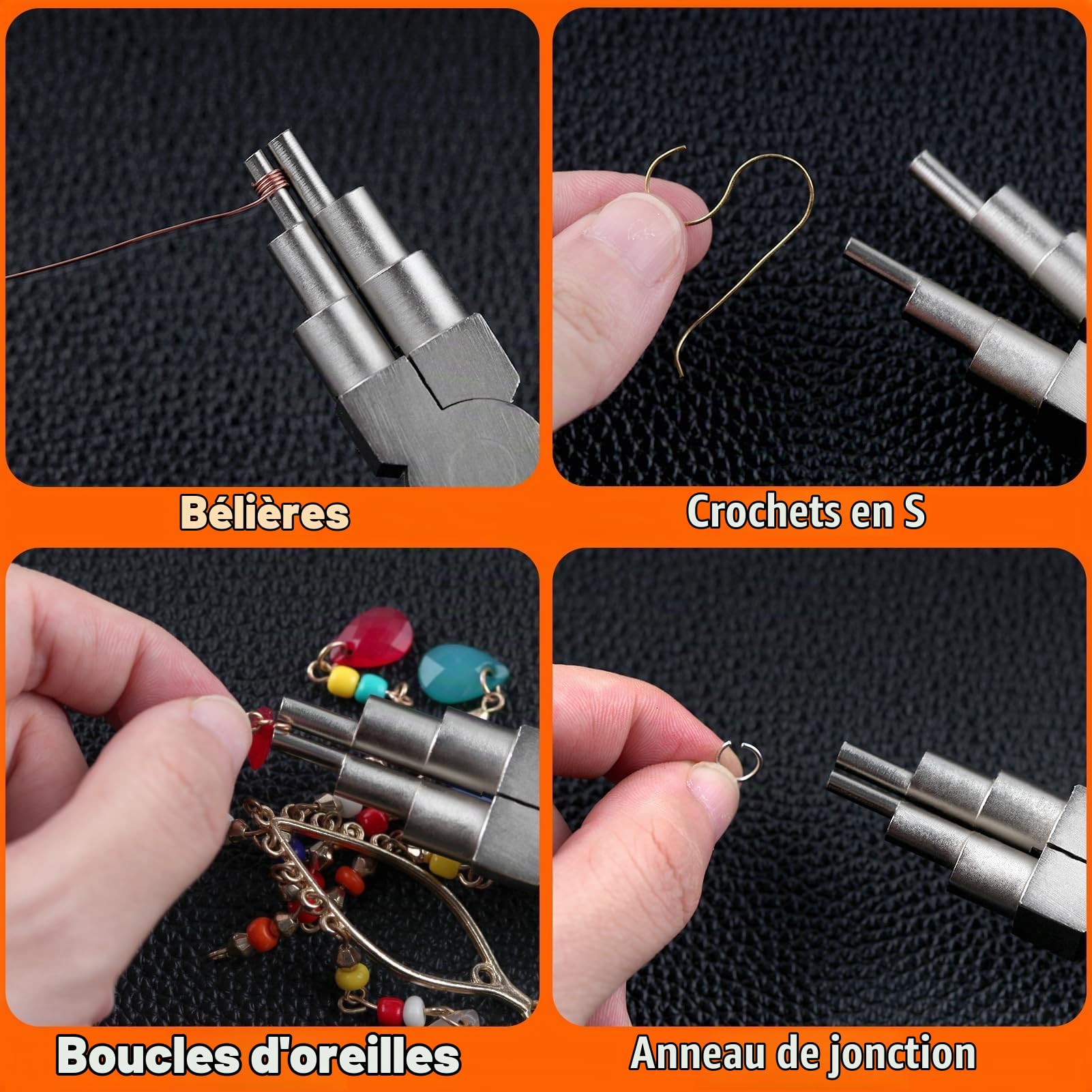 LEONTOOL Pinces pince à boucler 6 en 1 3-10 mm poignée TPR