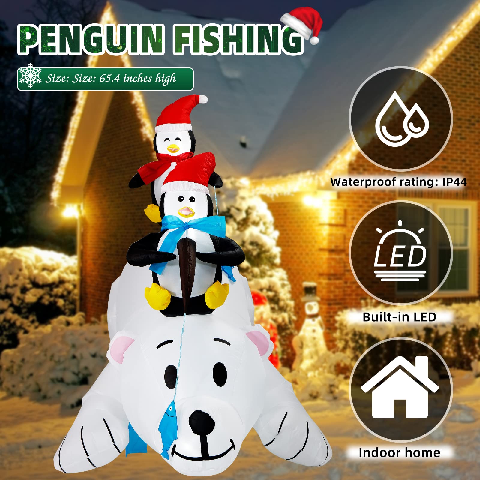 CCLIFE DIY Tools bonhomme neige gonflable LED 180 cm