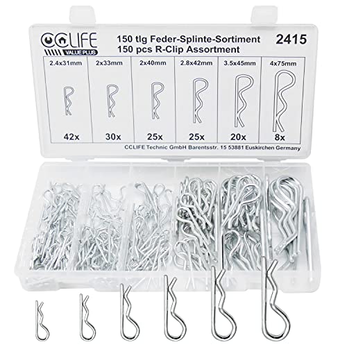 CCLIFE DIY Tools Goupilles clips R zinguées 150 pièces