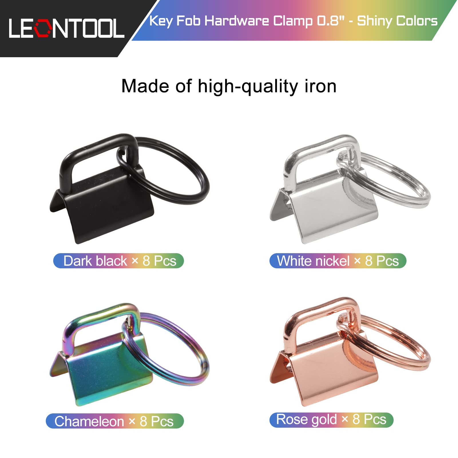 LEONTOOL Pinces porte-clés 2cm lot 32 avec pince