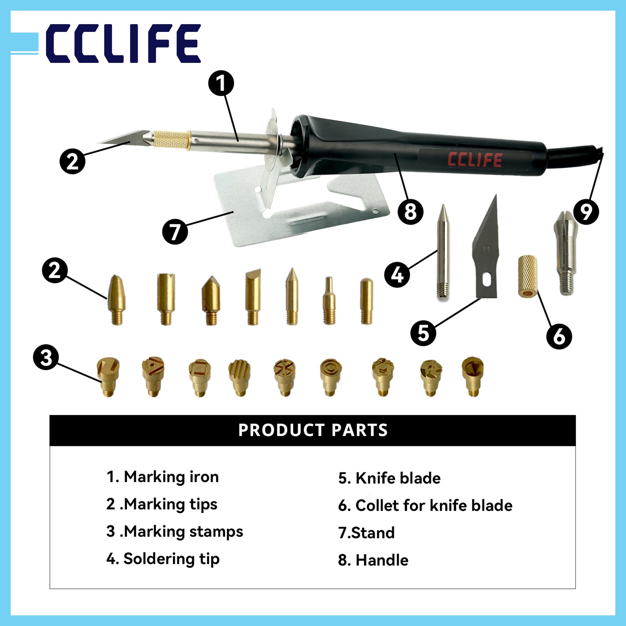CCLIFE Fer à Souder 30W Pyrogravure Bois 22 Pannes