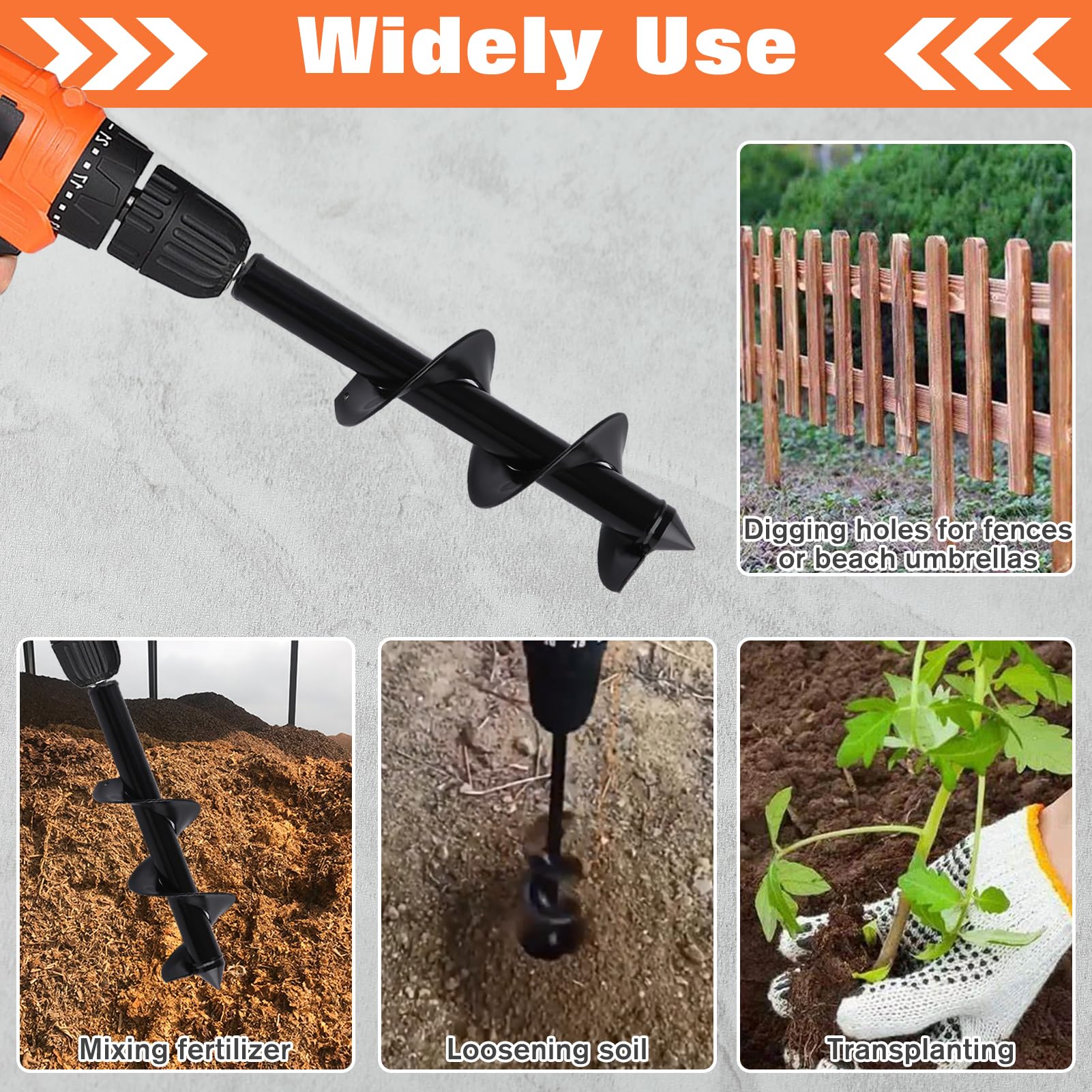 LEONTOOL Foret hélicoïdal jardin 76x300 mm tarière perceuse