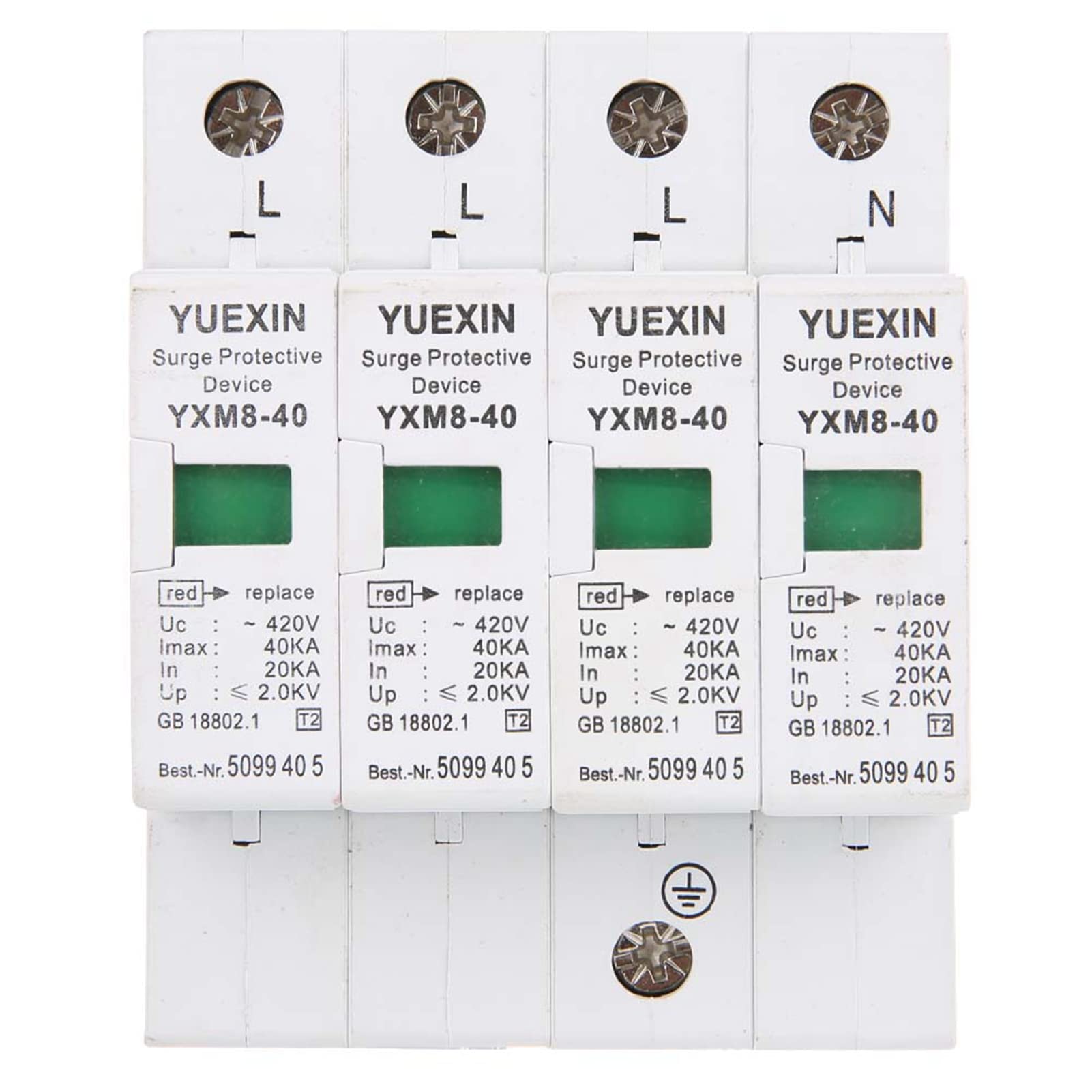 Jadeshay Installation Électrique Parafoudre 4P 40kA Rail DIN