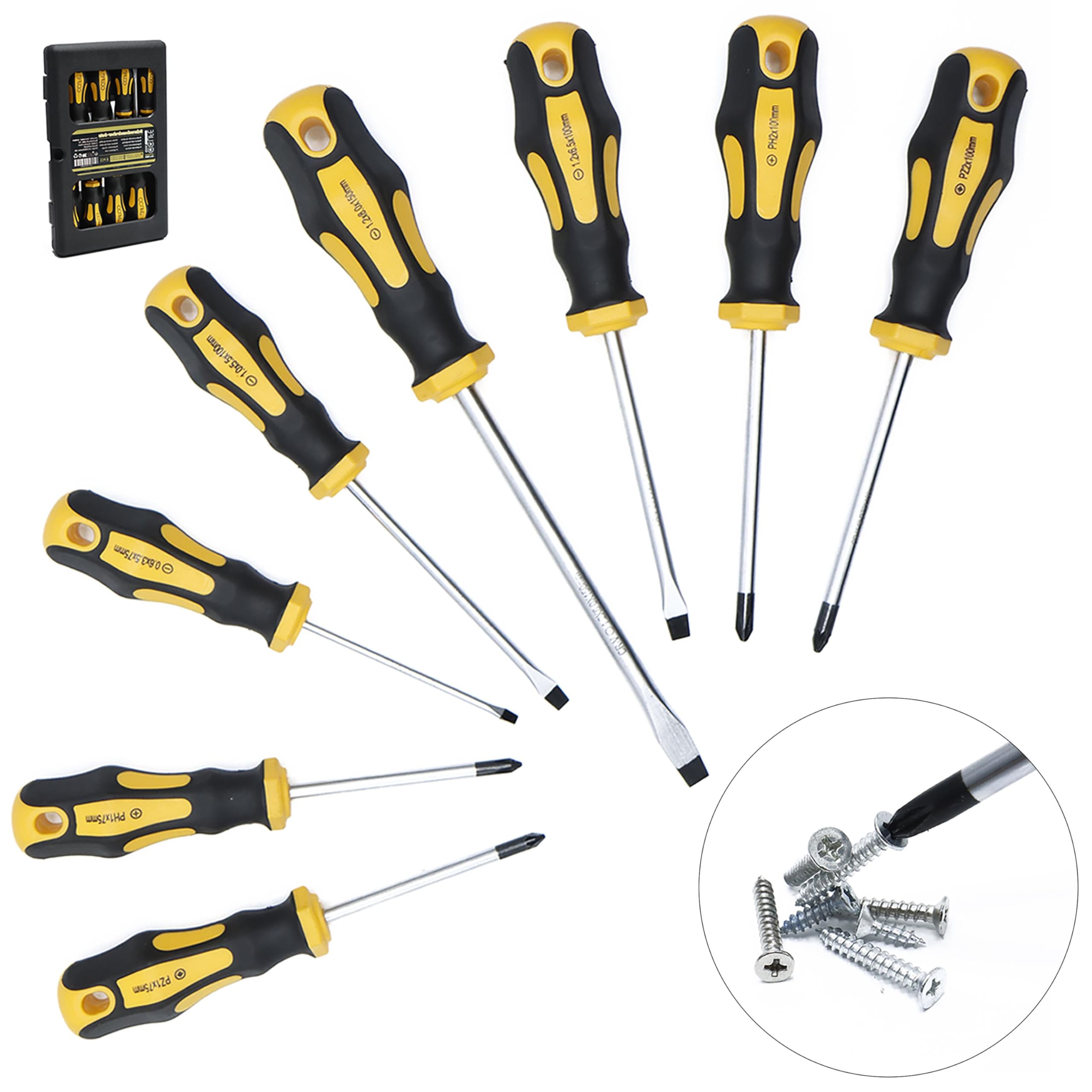 CCLIFE Screwdriver Sets jeu tournevis aimanté 8 pcs PH PZ SL