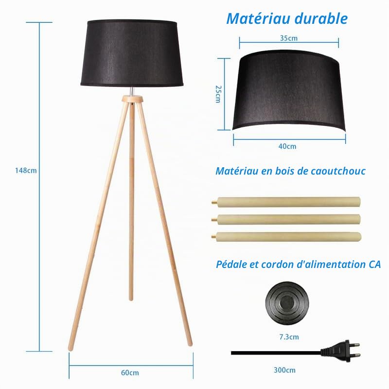 CCLIFE DIY Tools lampadaire arc noir E27 réglable