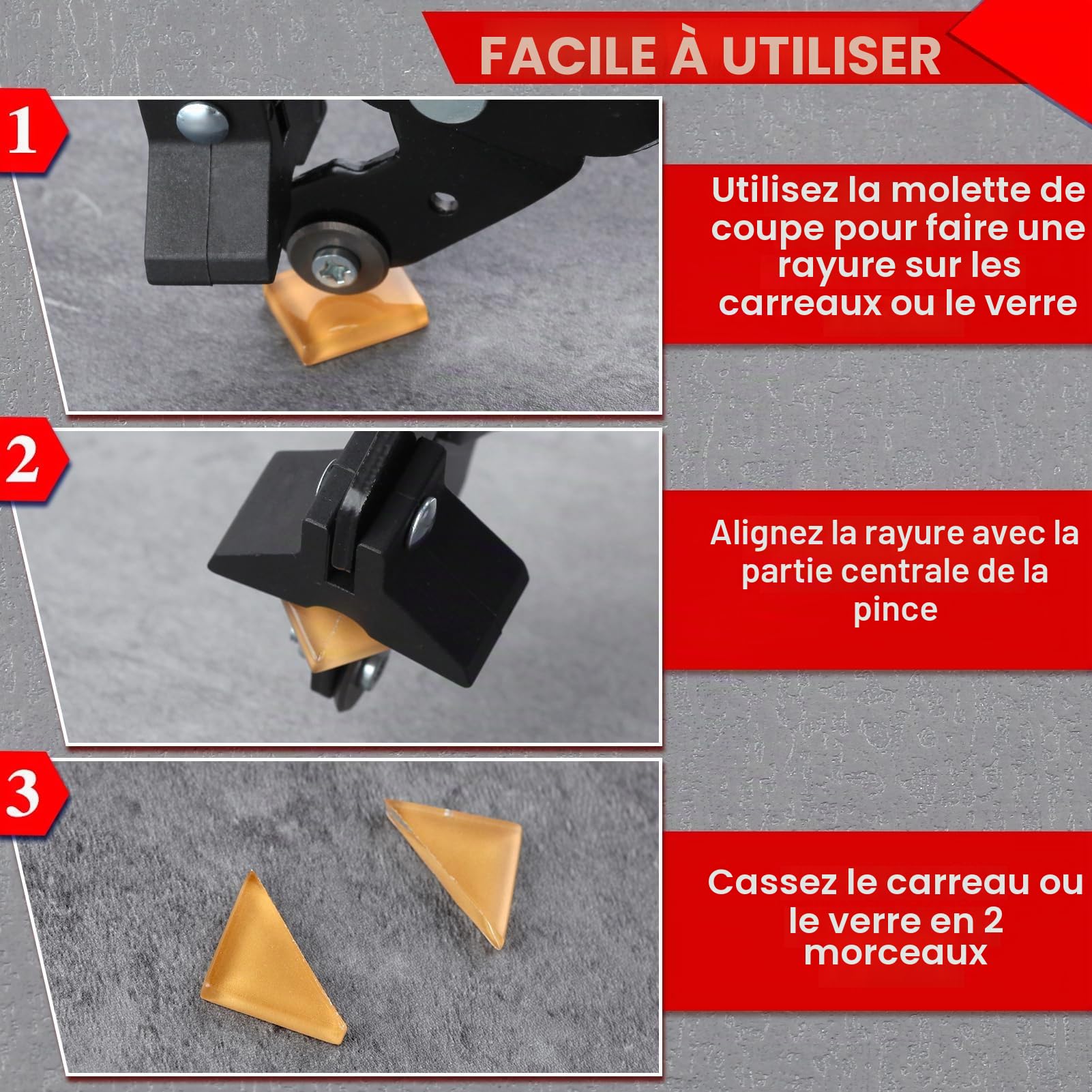 LEONTOOL pince coupe-carreaux mosaïque 3-10 mm + molette
