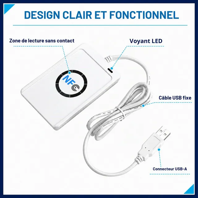 Jadeshay Installation Électrique lecteur NFC RFID ACR122U USB