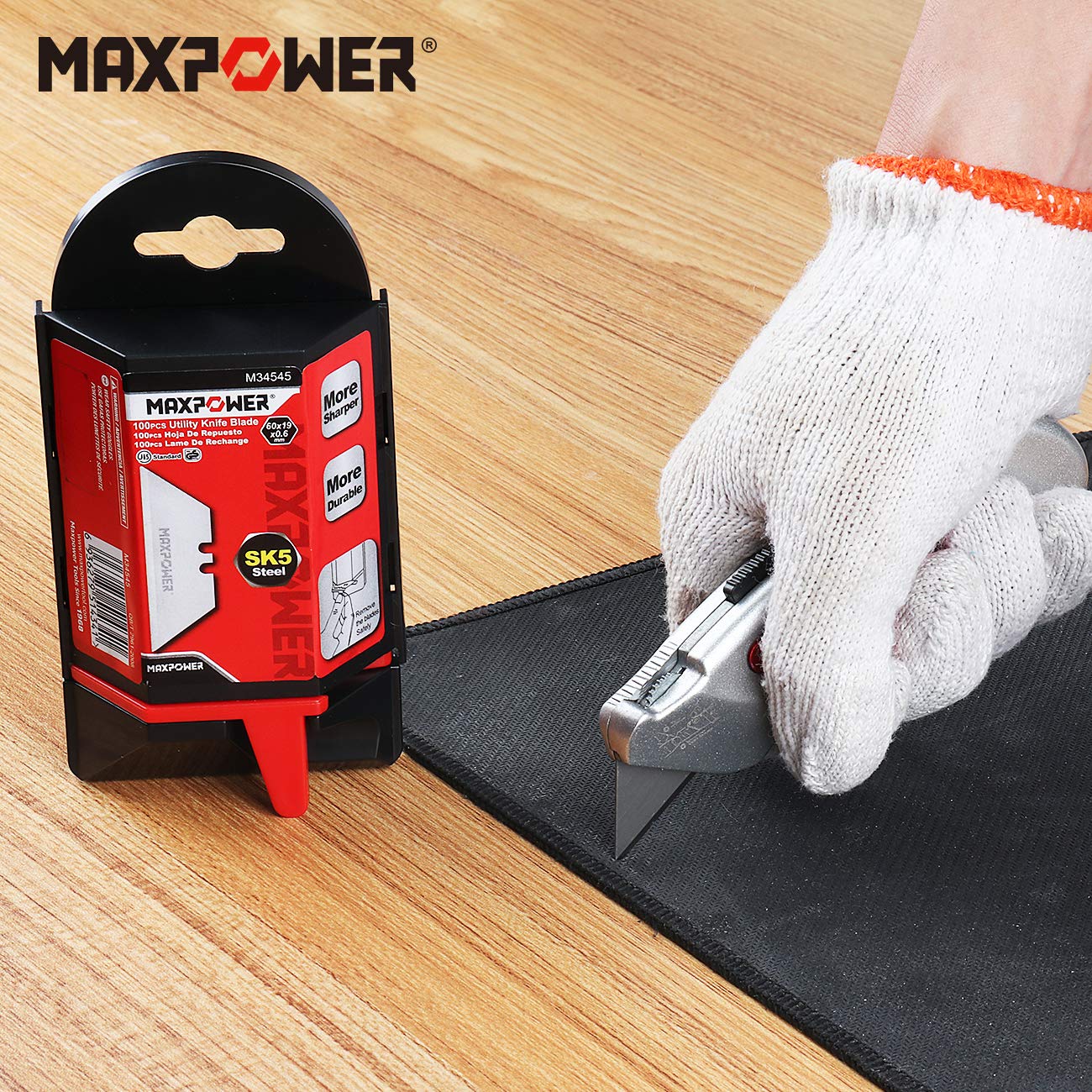 MaxPower Outils de coupe Lames trapèze SK5 100 pièces