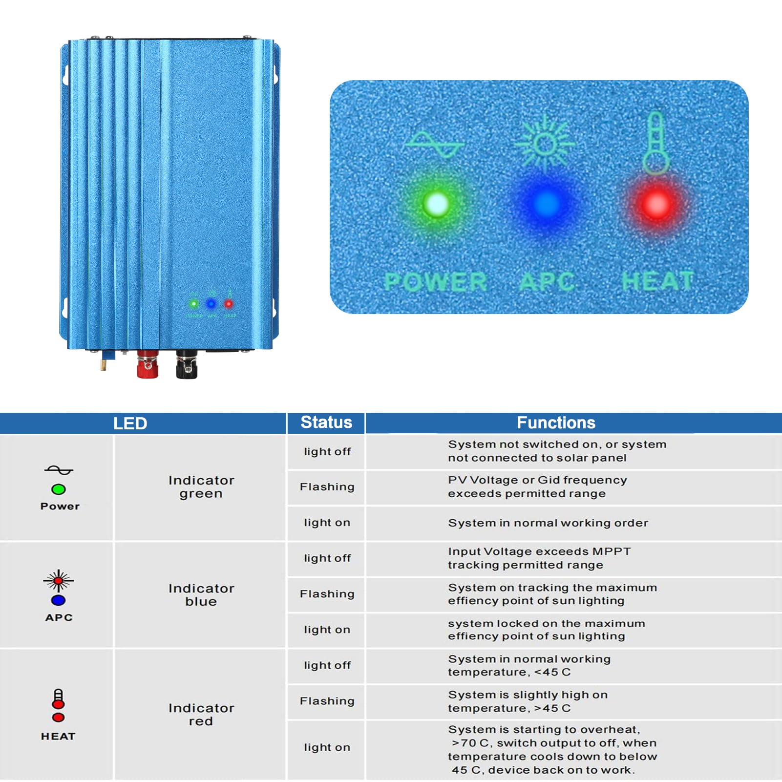 Jadeshay Solaire Photovoltaïque Onduleur Solaire 500W 12V MPPT