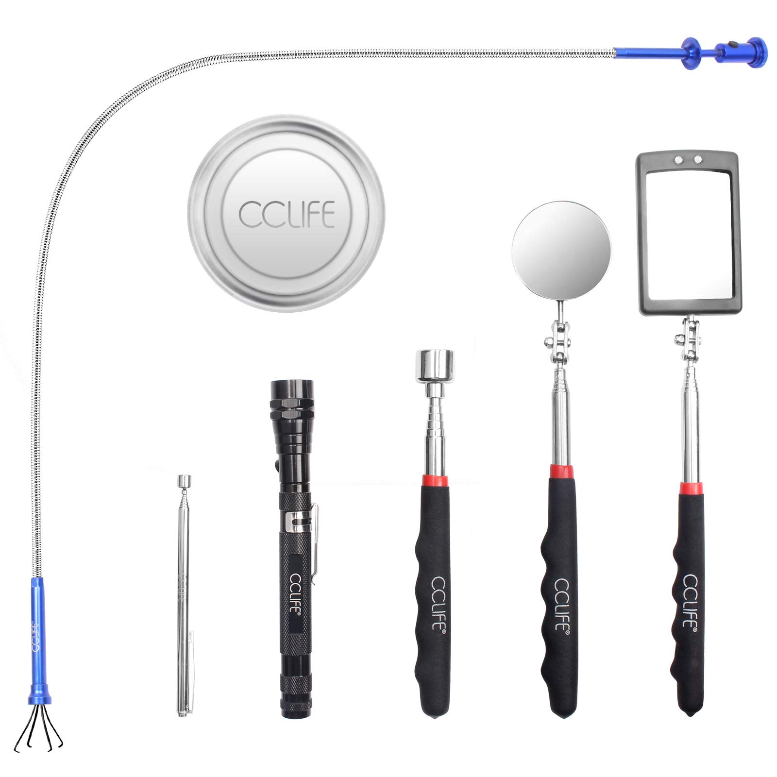 CCLife DIY Tools kit 7 aimant télescopique miroir LED