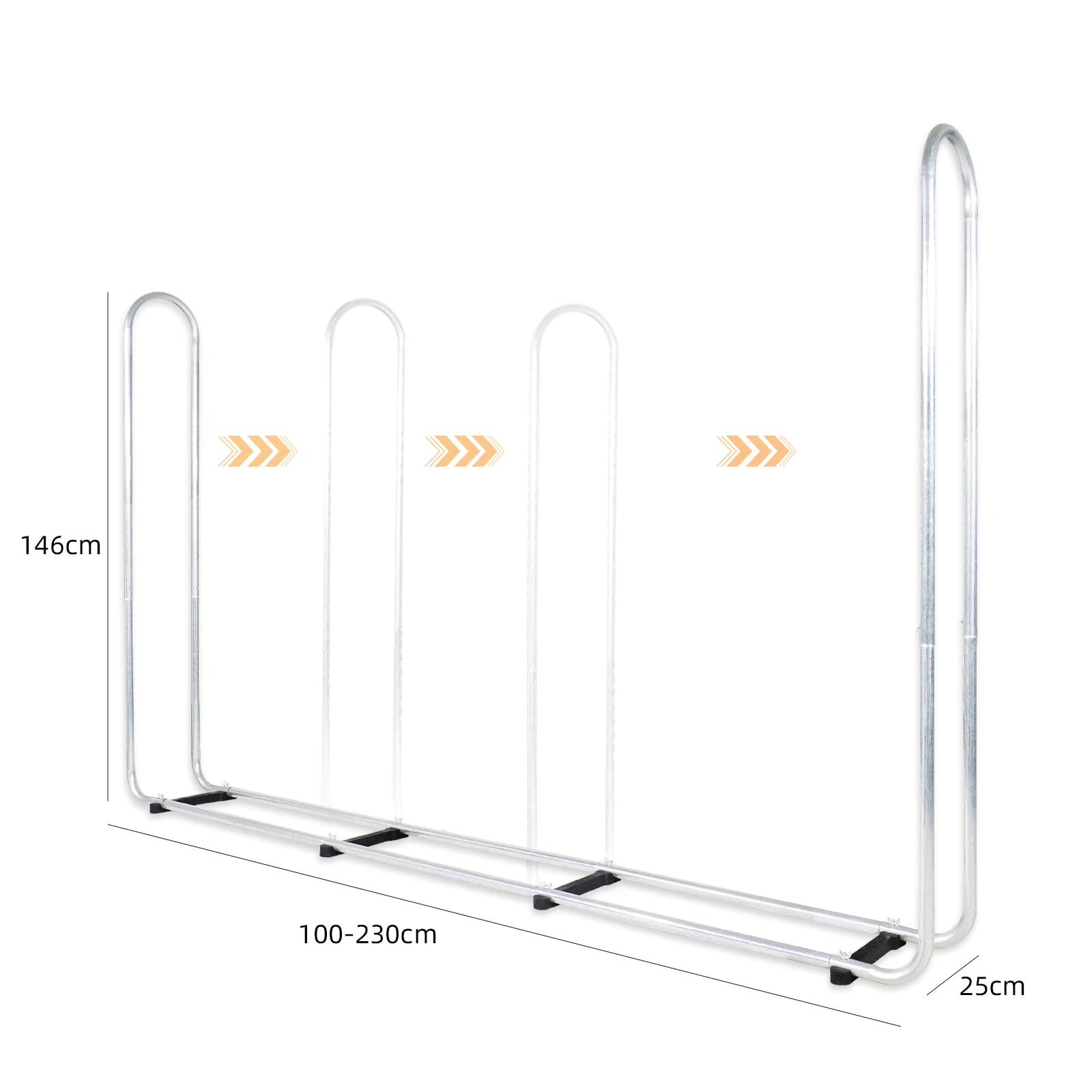 CCLIFE DIY Tools range-bûches métal bois 25-40 cm housse