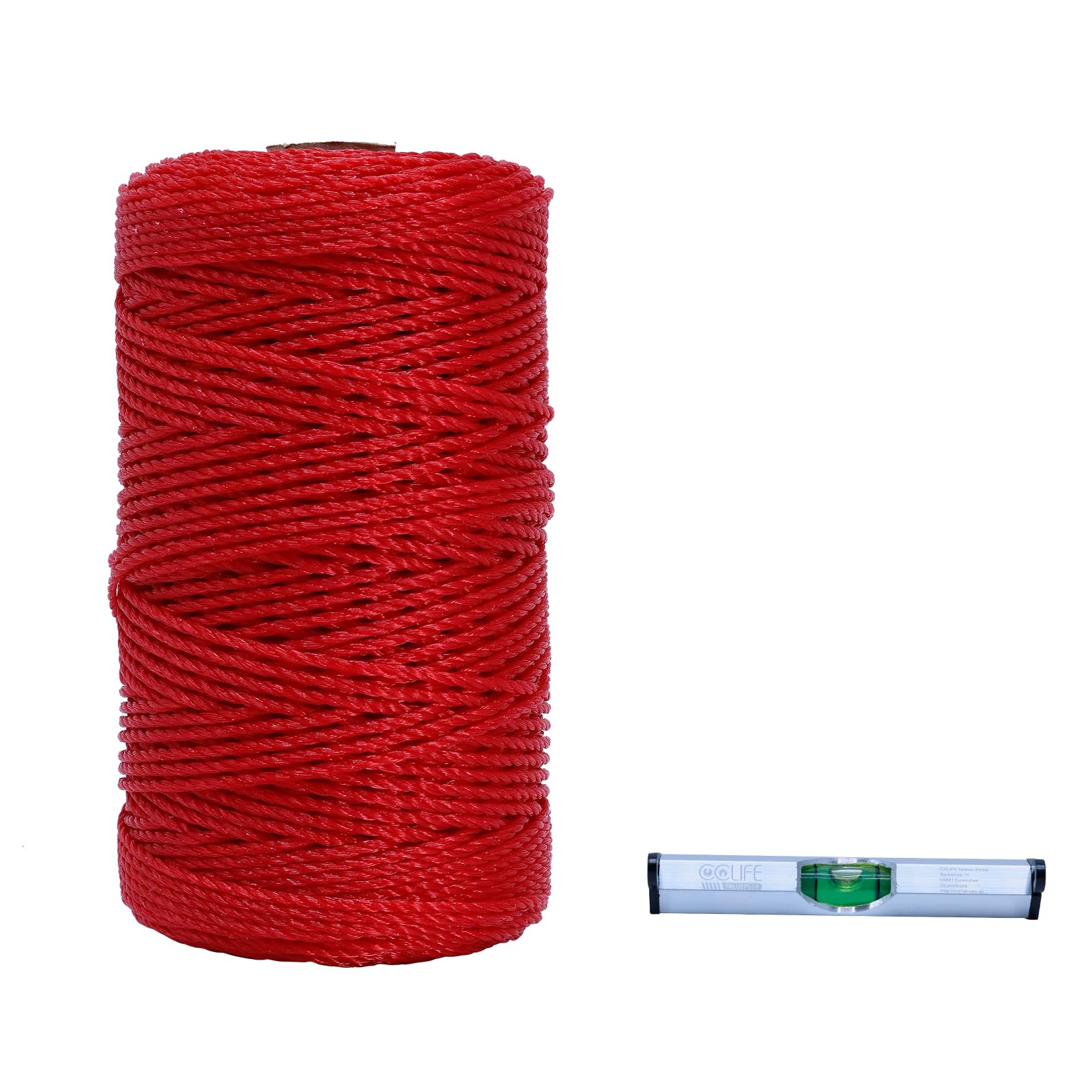 CCLIFE DIY Tools cordeau maçon 200 m rouge 2 mm