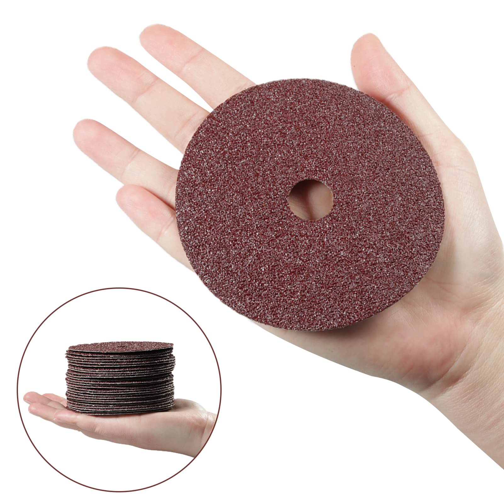 LEONTOOL Disques ponçage fibre 102 mm grain 40 lot 25