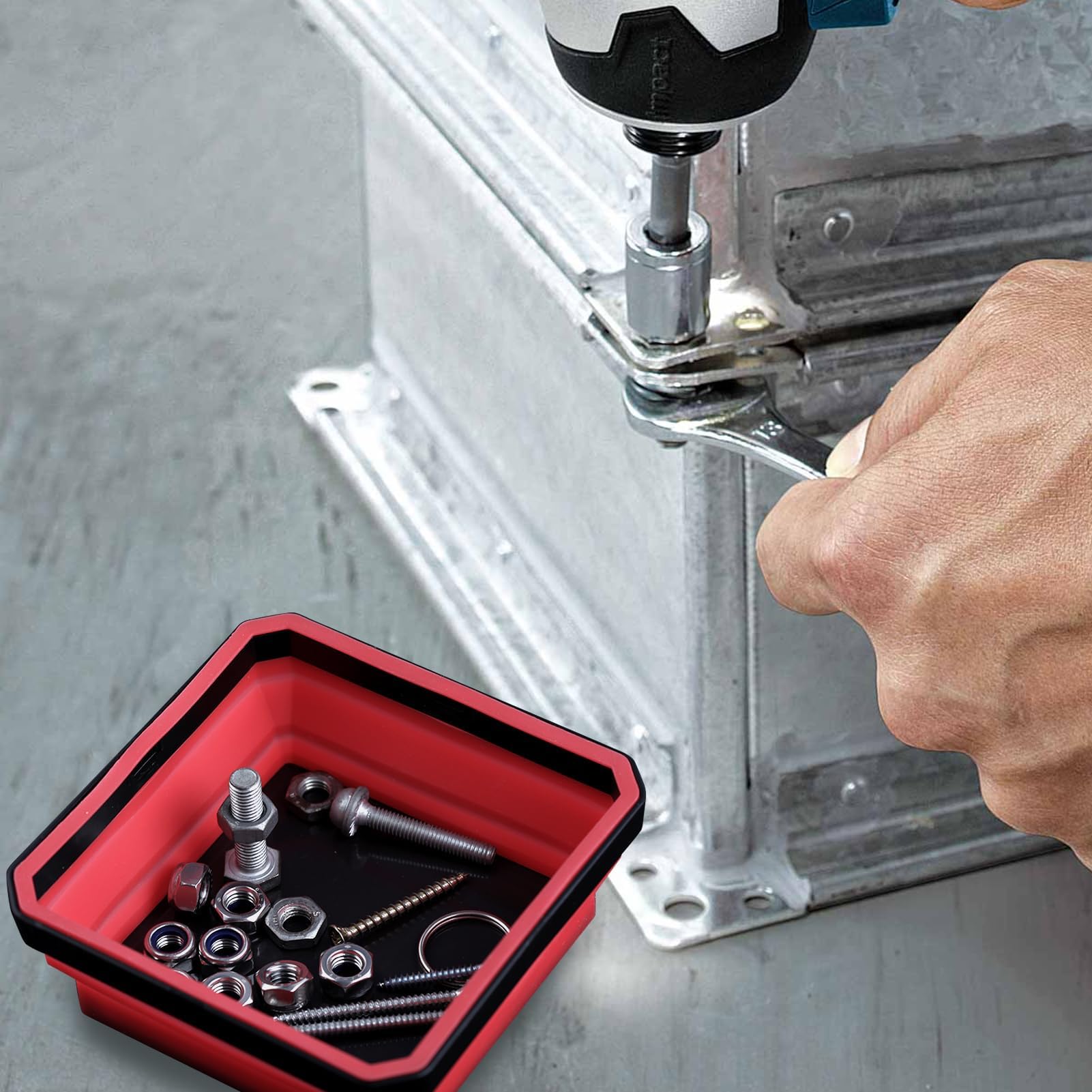 LEONTOOL Plateau magnétique silicone pliable lot de 3