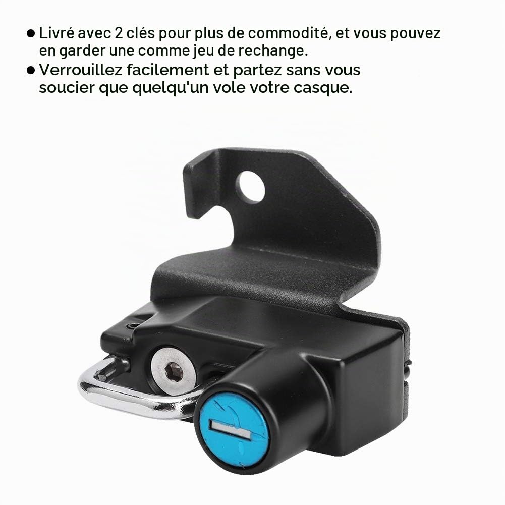 OUKENS Serrure casque moto alu noir Kawasaki Vulcan S